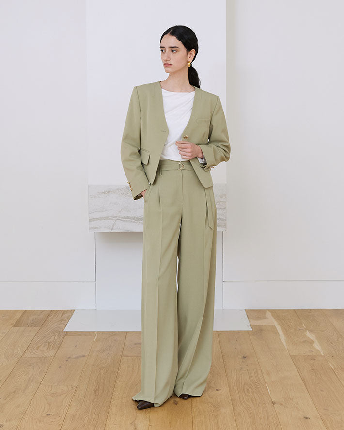 SIERRA COLLARLESS JACKET_KHAKI