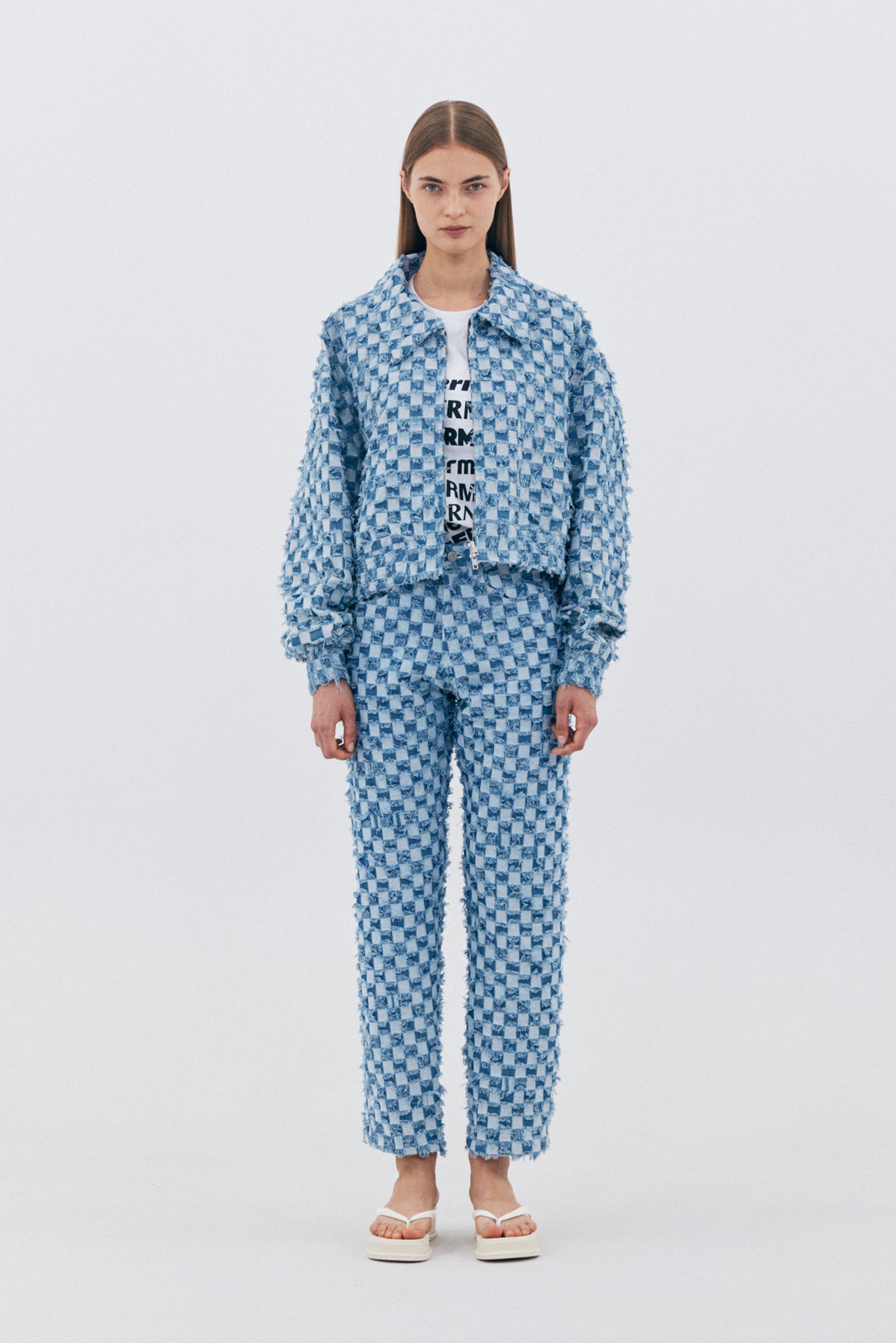 BLOCK DENIM SHORT JACKET_BLUE