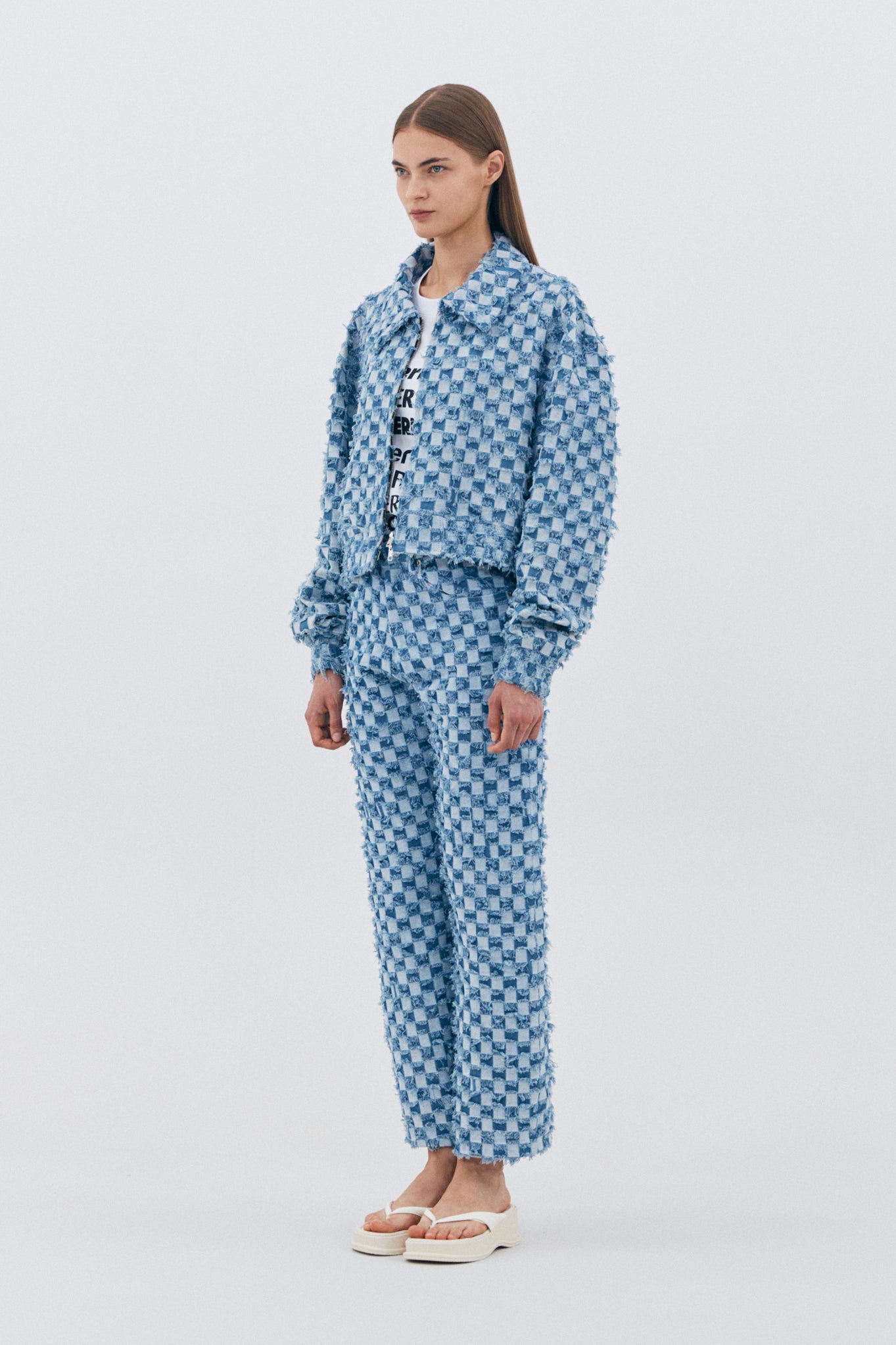 BLOCK DENIM SHORT JACKET_BLUE