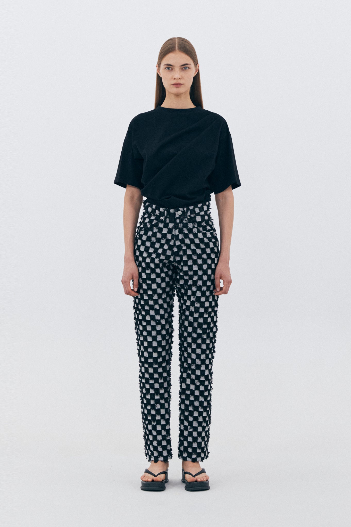 BLOCK DENIM PANTS_BLACK