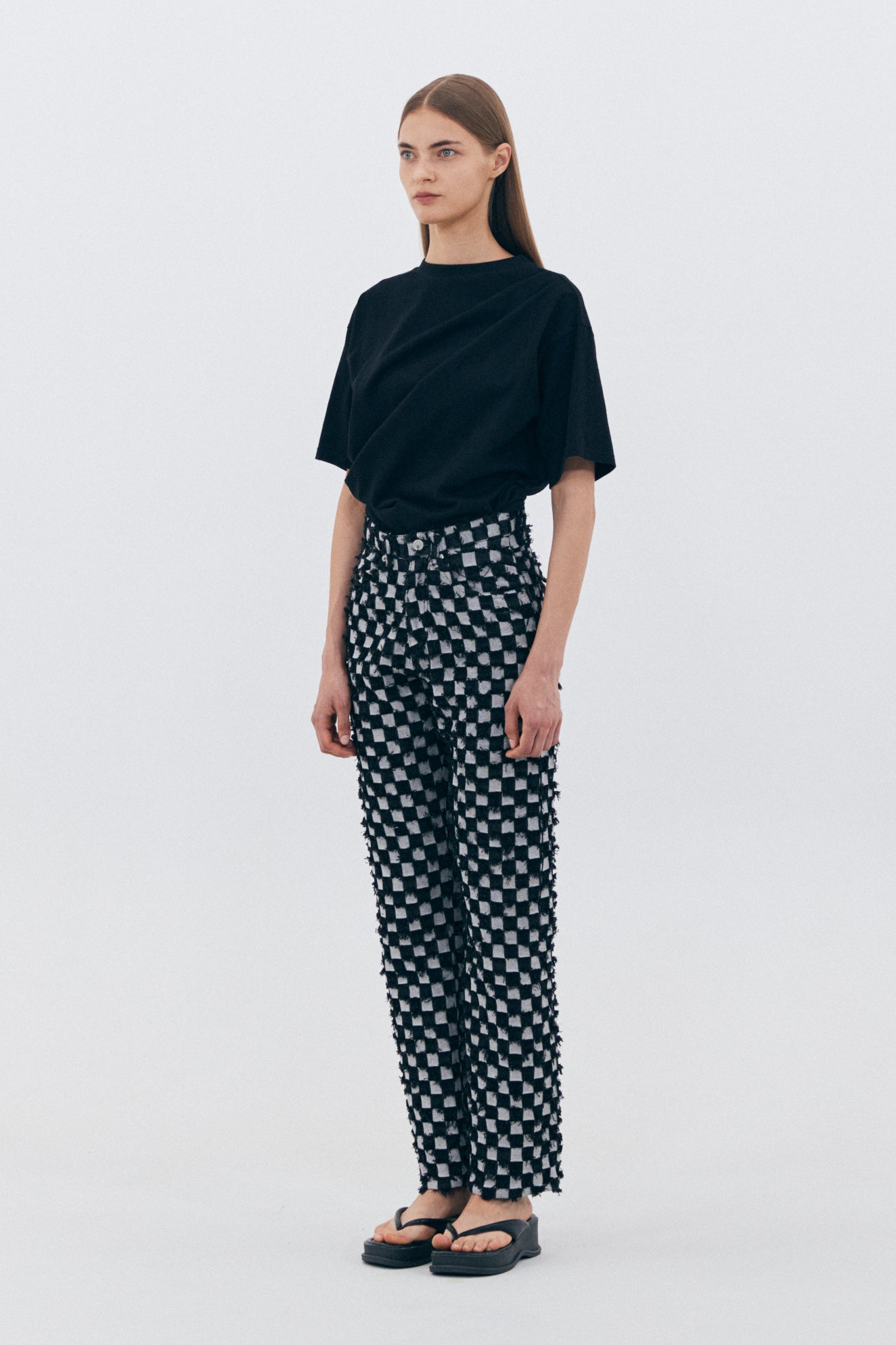 BLOCK DENIM PANTS_BLACK