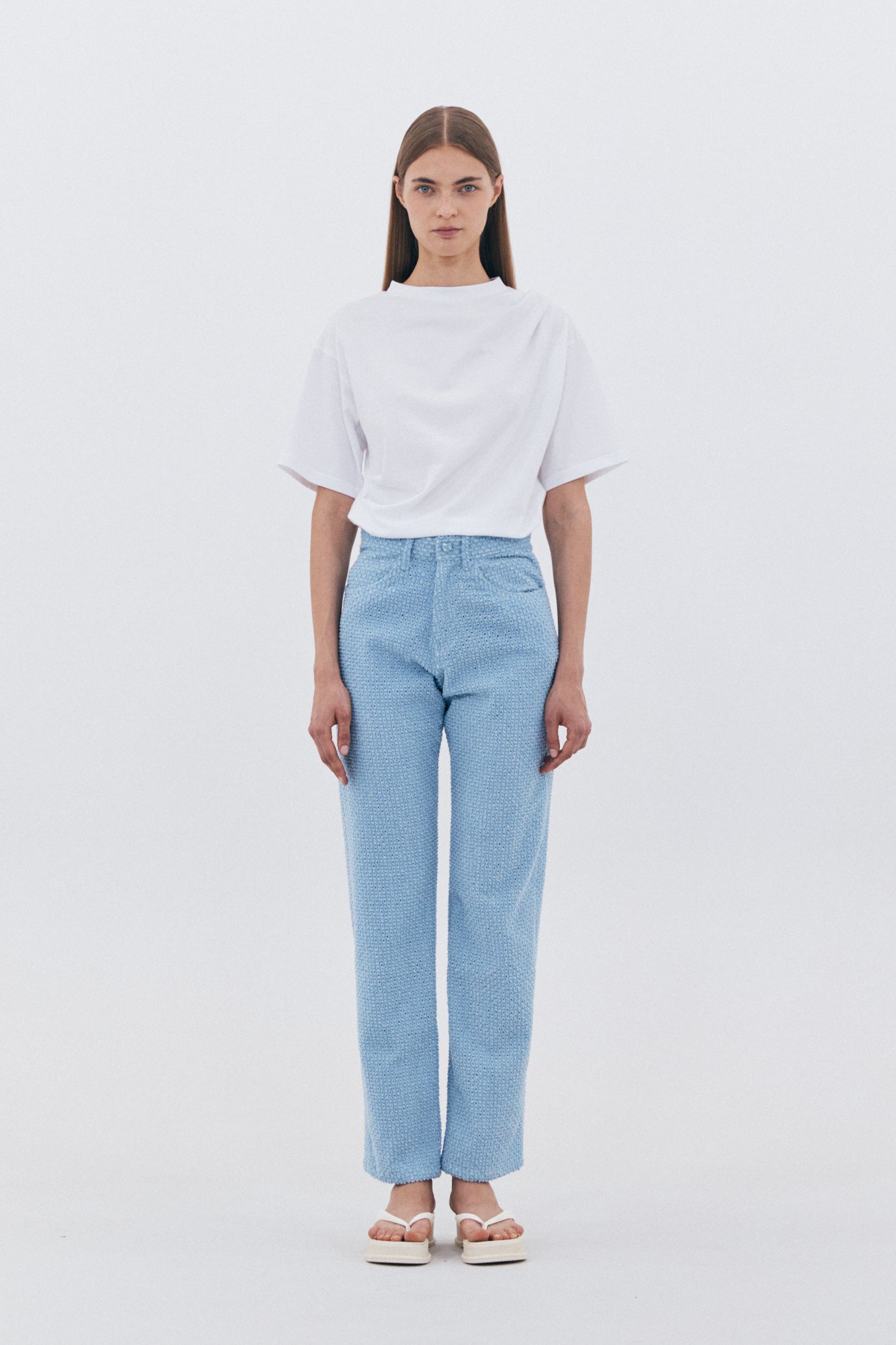 PUNCHING DENIM PANTS_BLUE