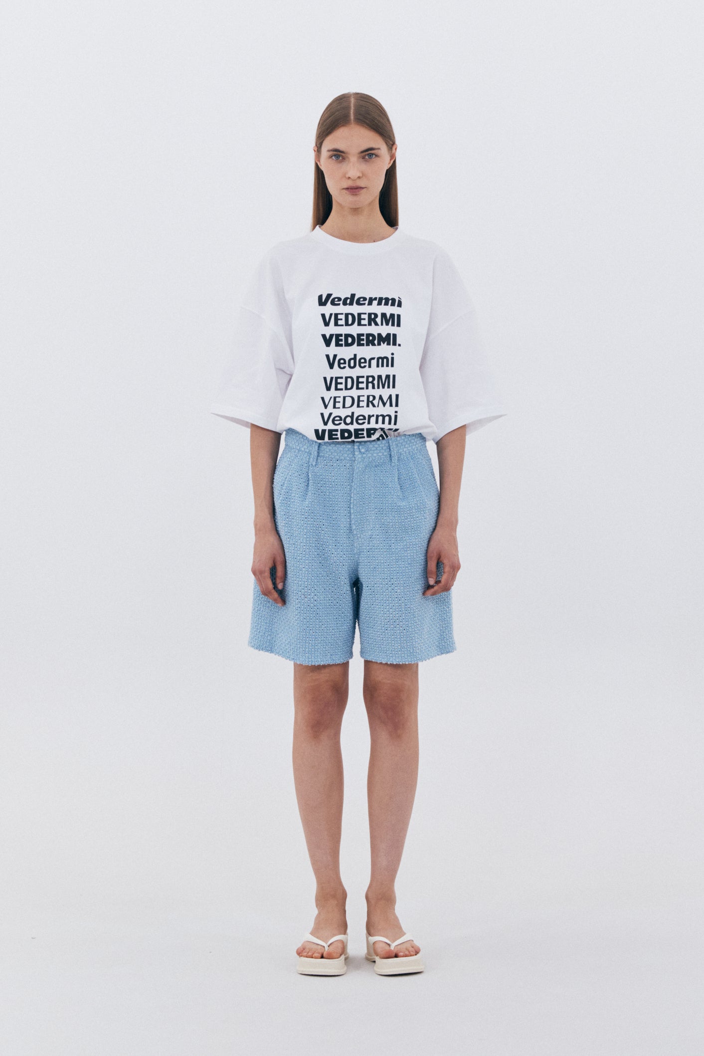 PUNCHING DENIM HALF PANTS_BLUE