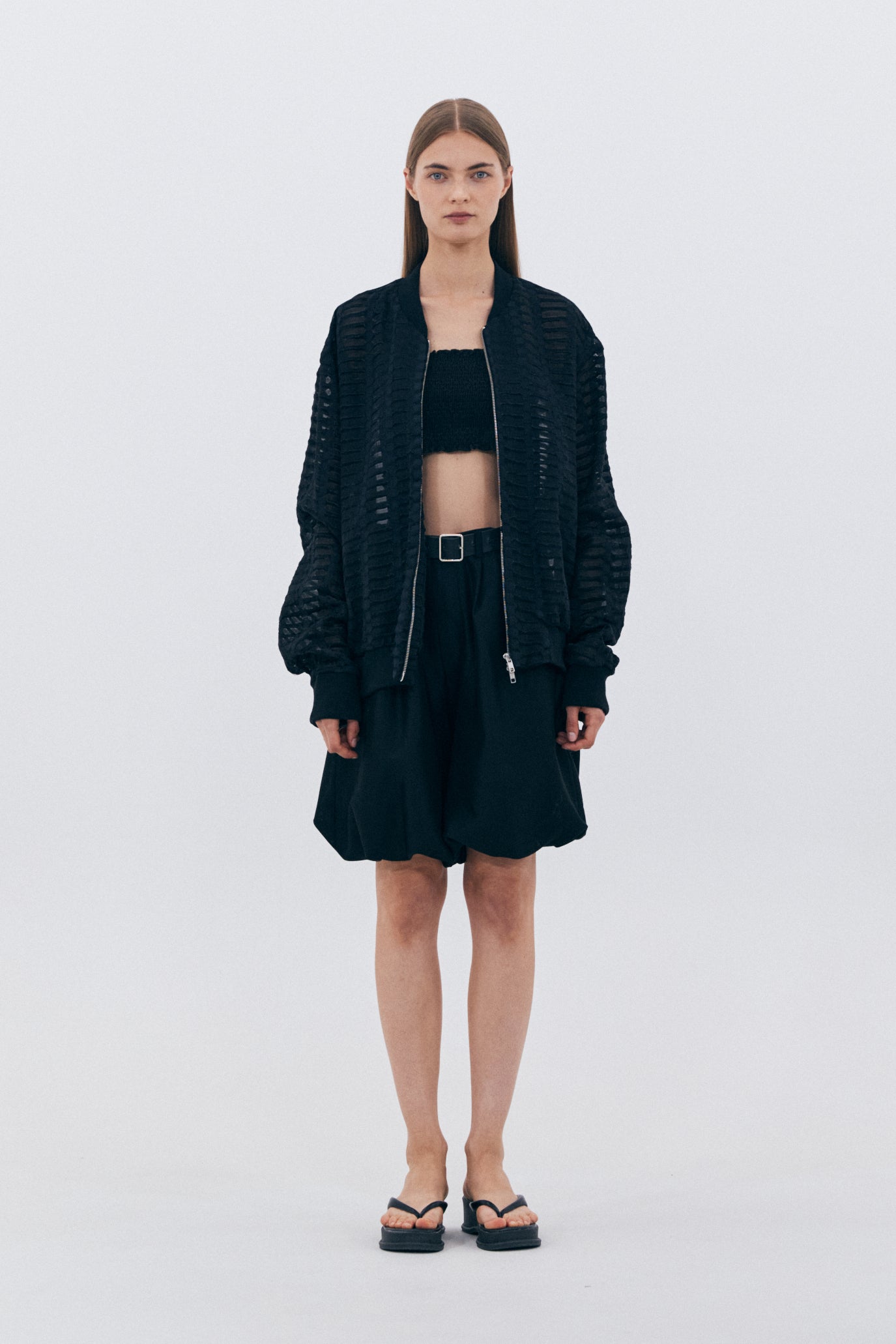 SEE TROUGH BLOUSON_BLACK