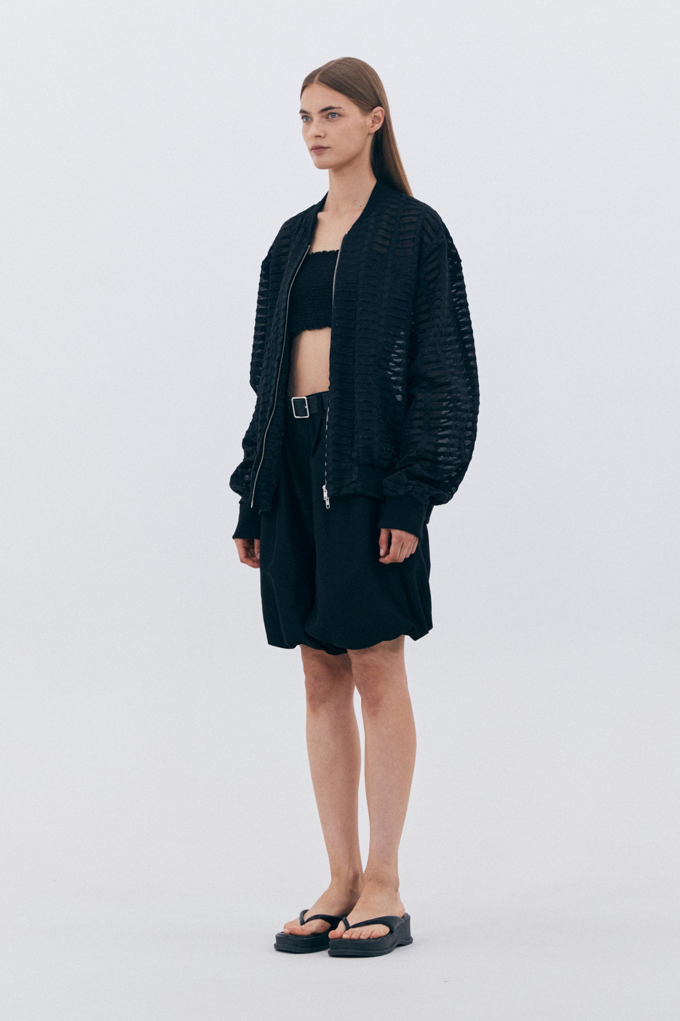 SEE TROUGH BLOUSON_BLACK