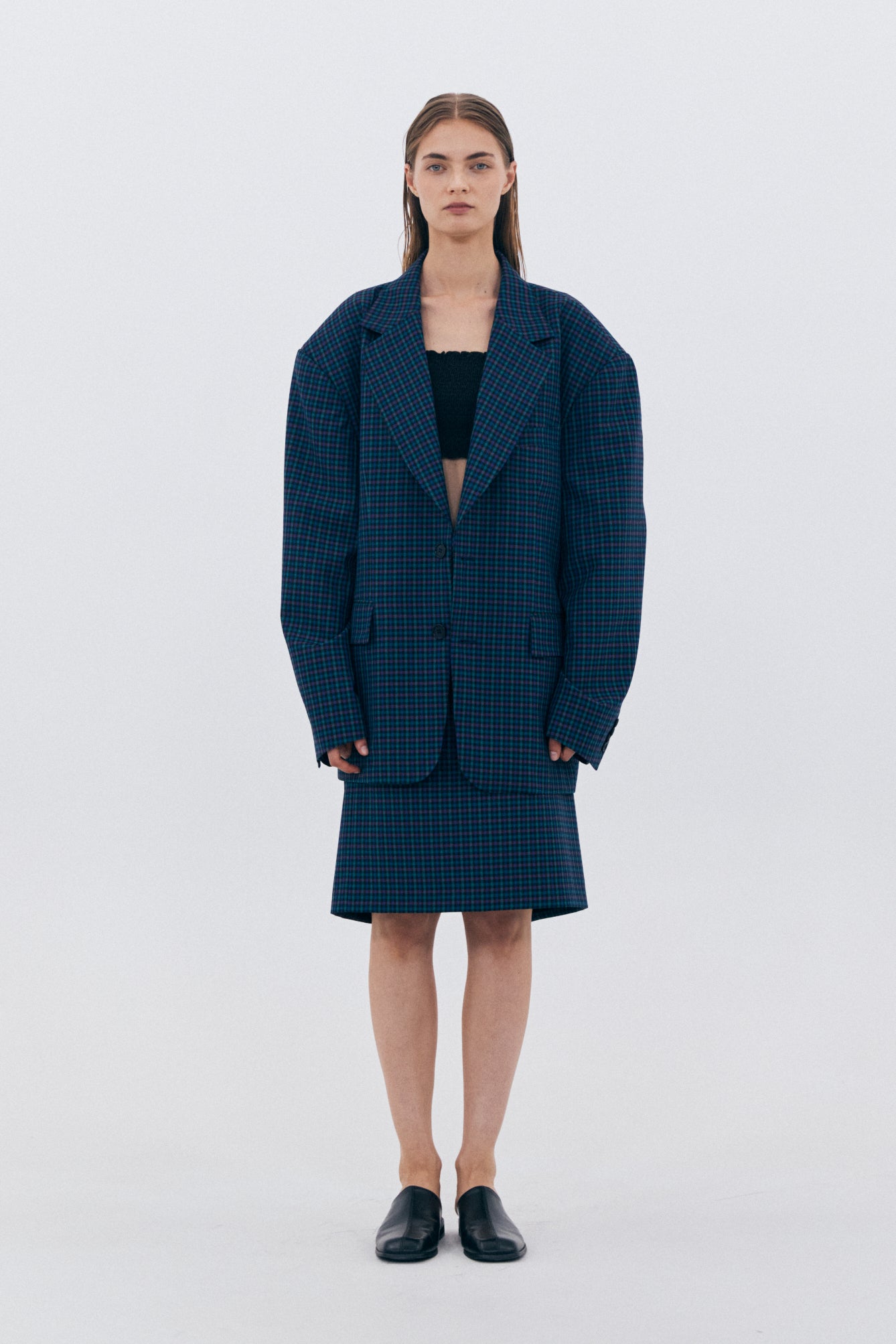 CHECKERED OVER BLAZER_NAVY