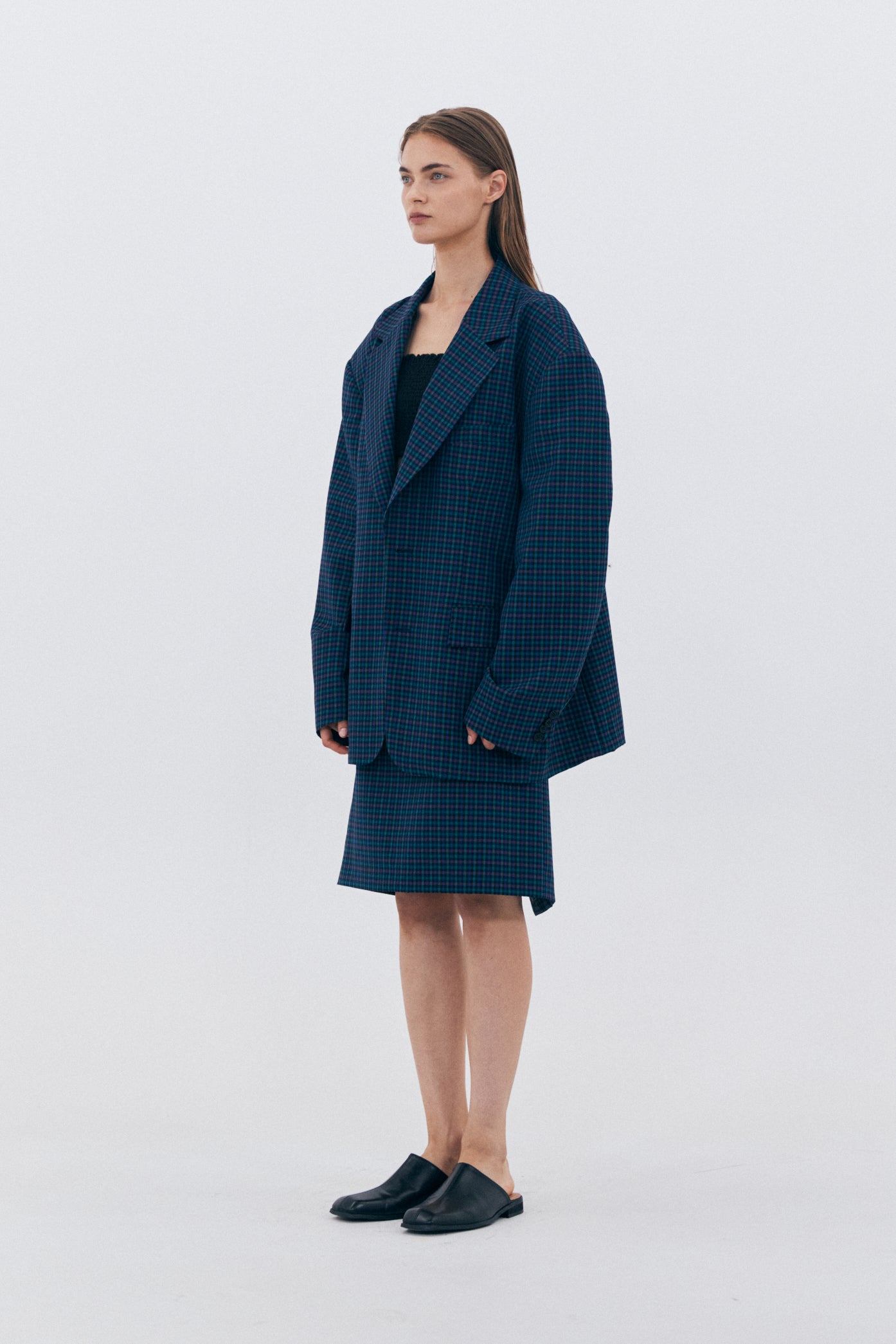 CHECKERED OVER BLAZER_NAVY