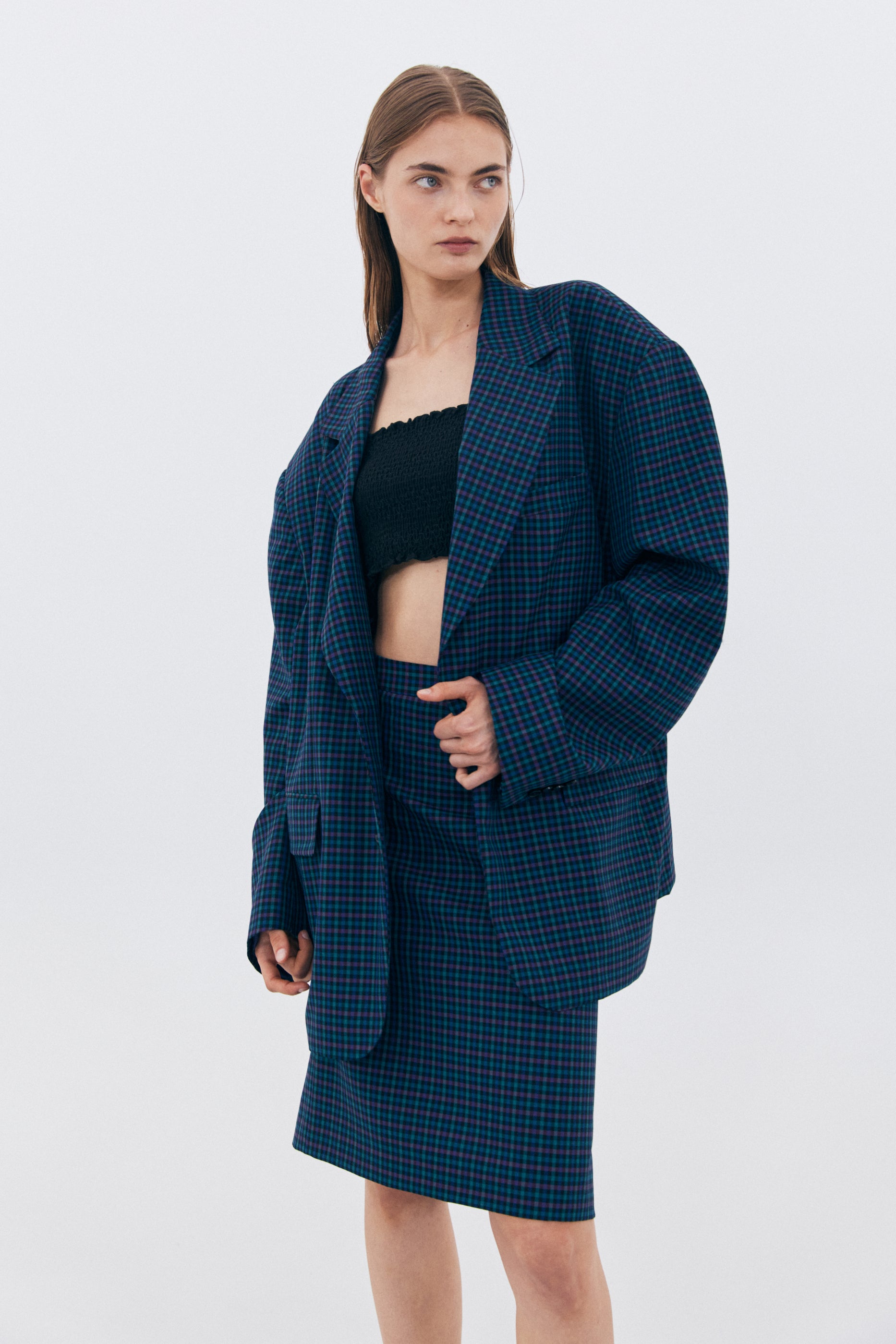 CHECKERED OVER BLAZER_NAVY