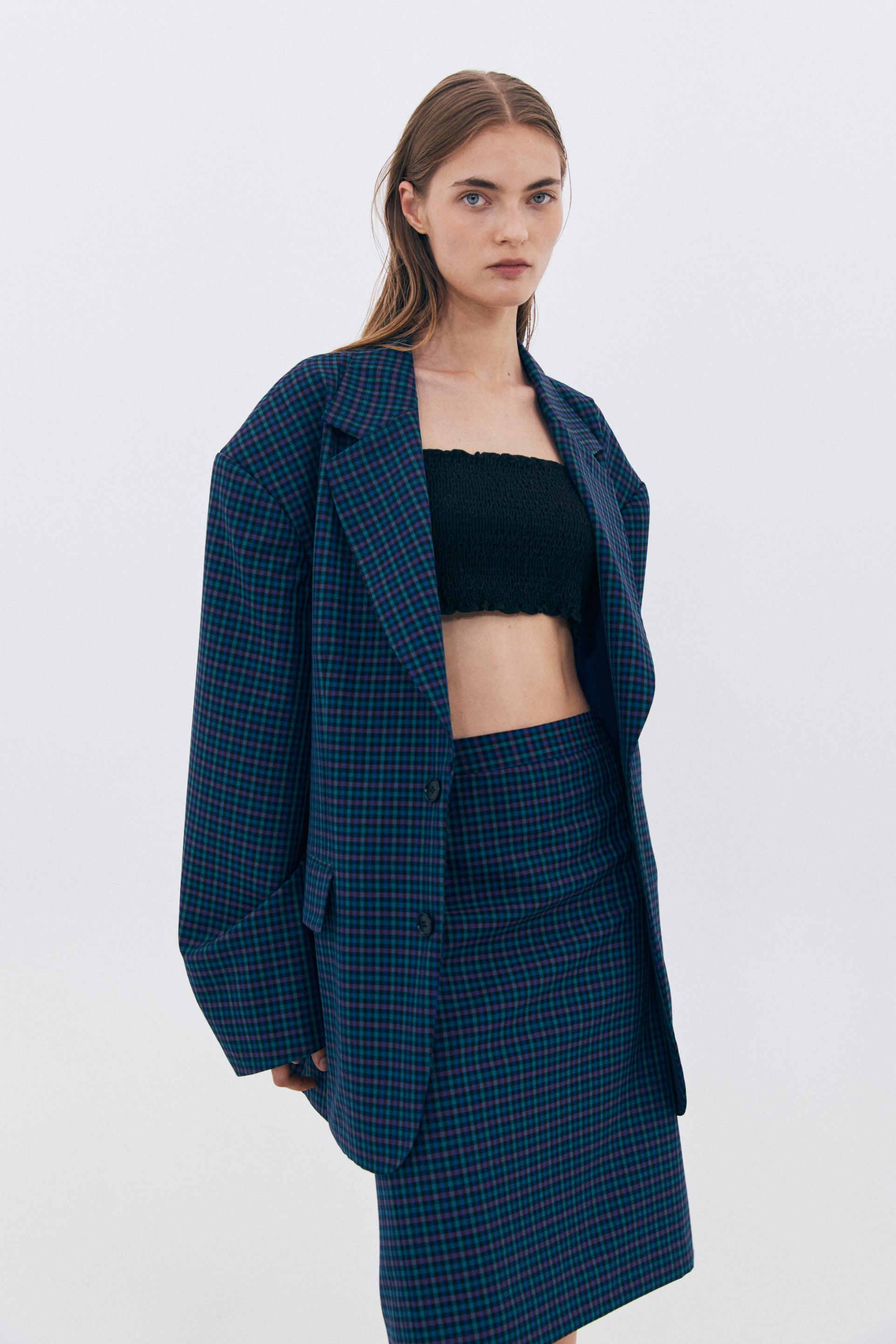 CHECKERED OVER BLAZER_NAVY