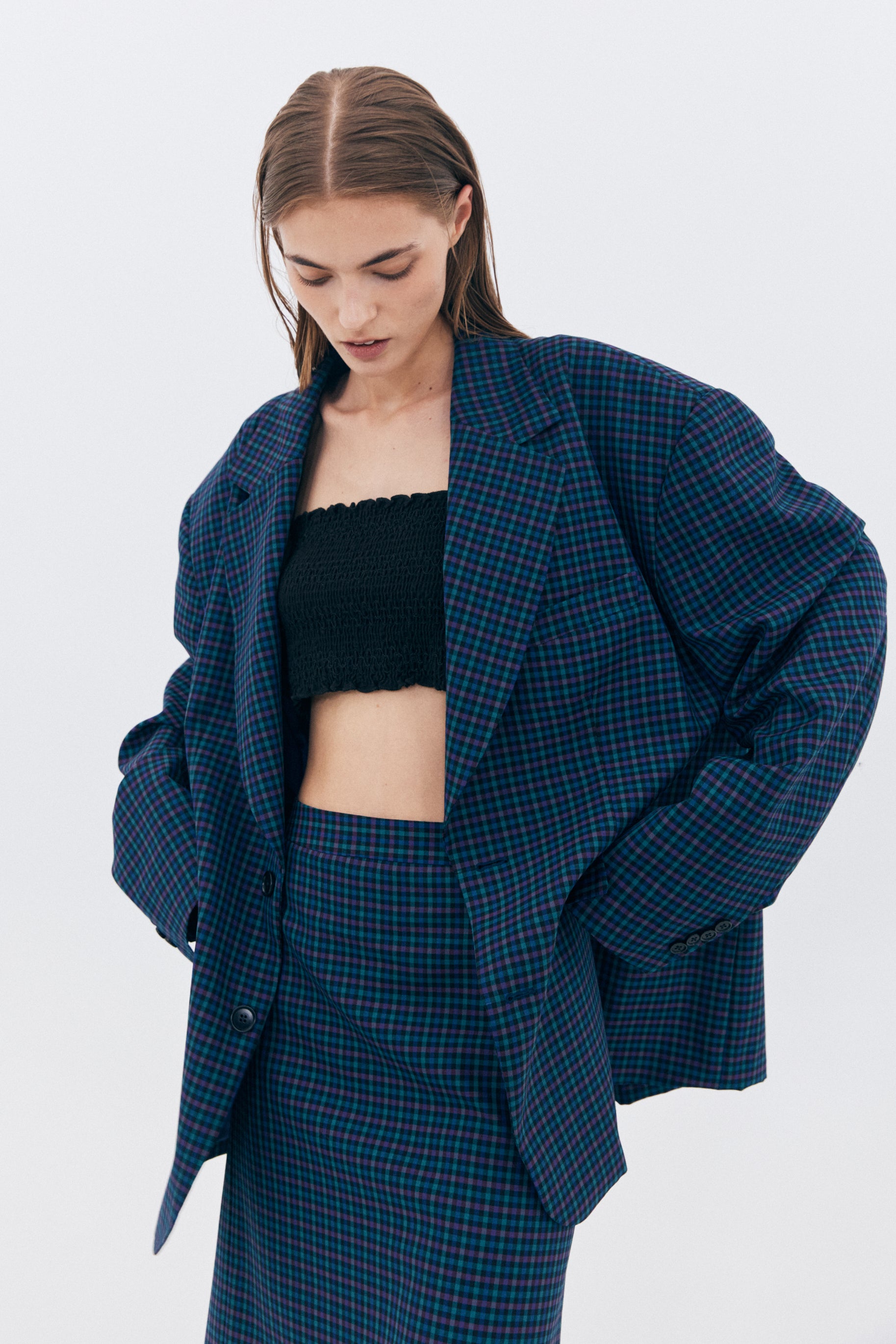 CHECKERED OVER BLAZER_NAVY