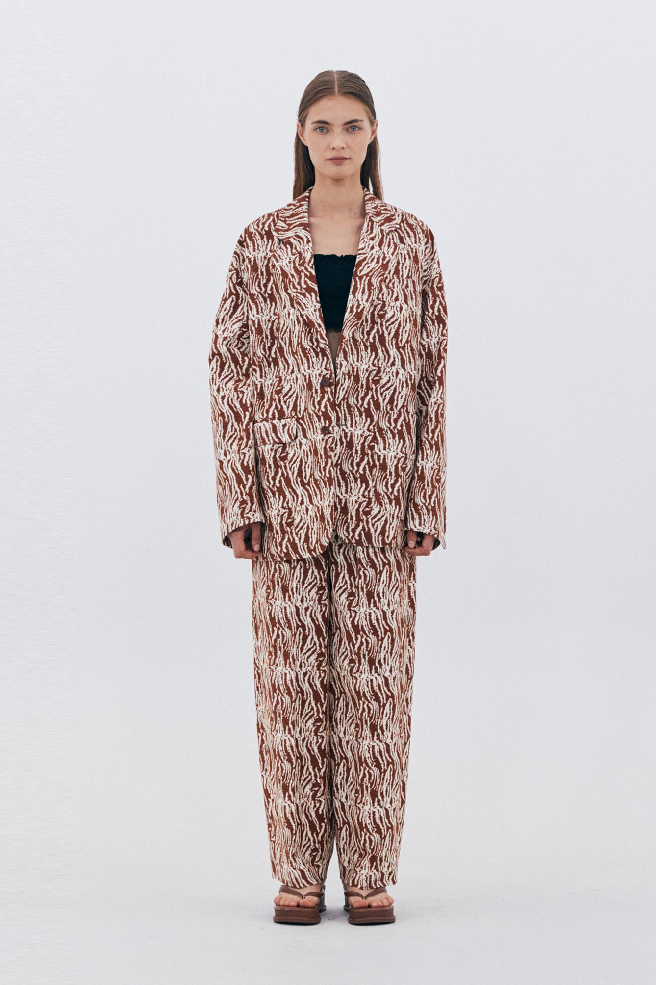 BROWN PATTERN TROUSERS_BROWN