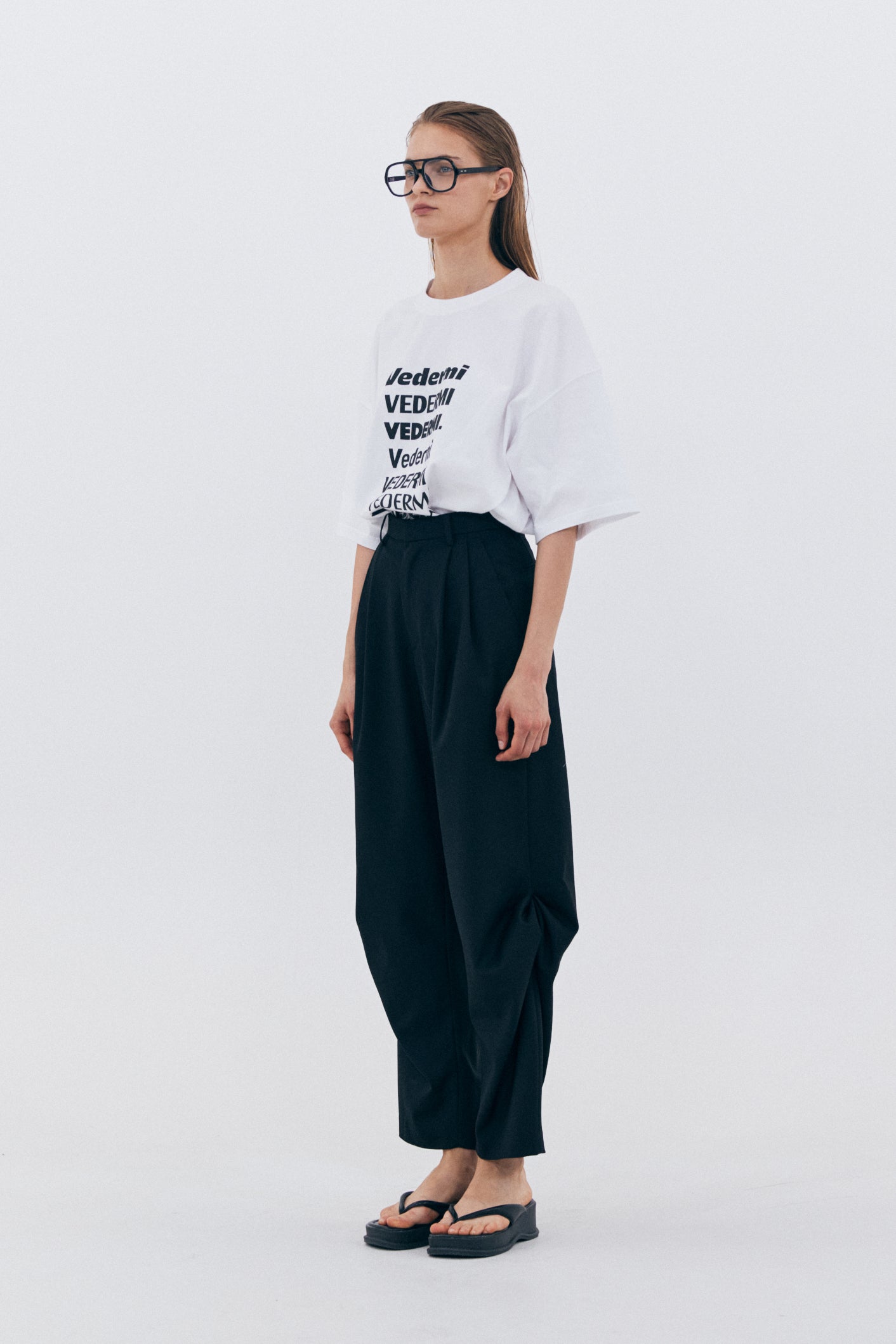 SEAM DETAILED TROUSERS_BLACK