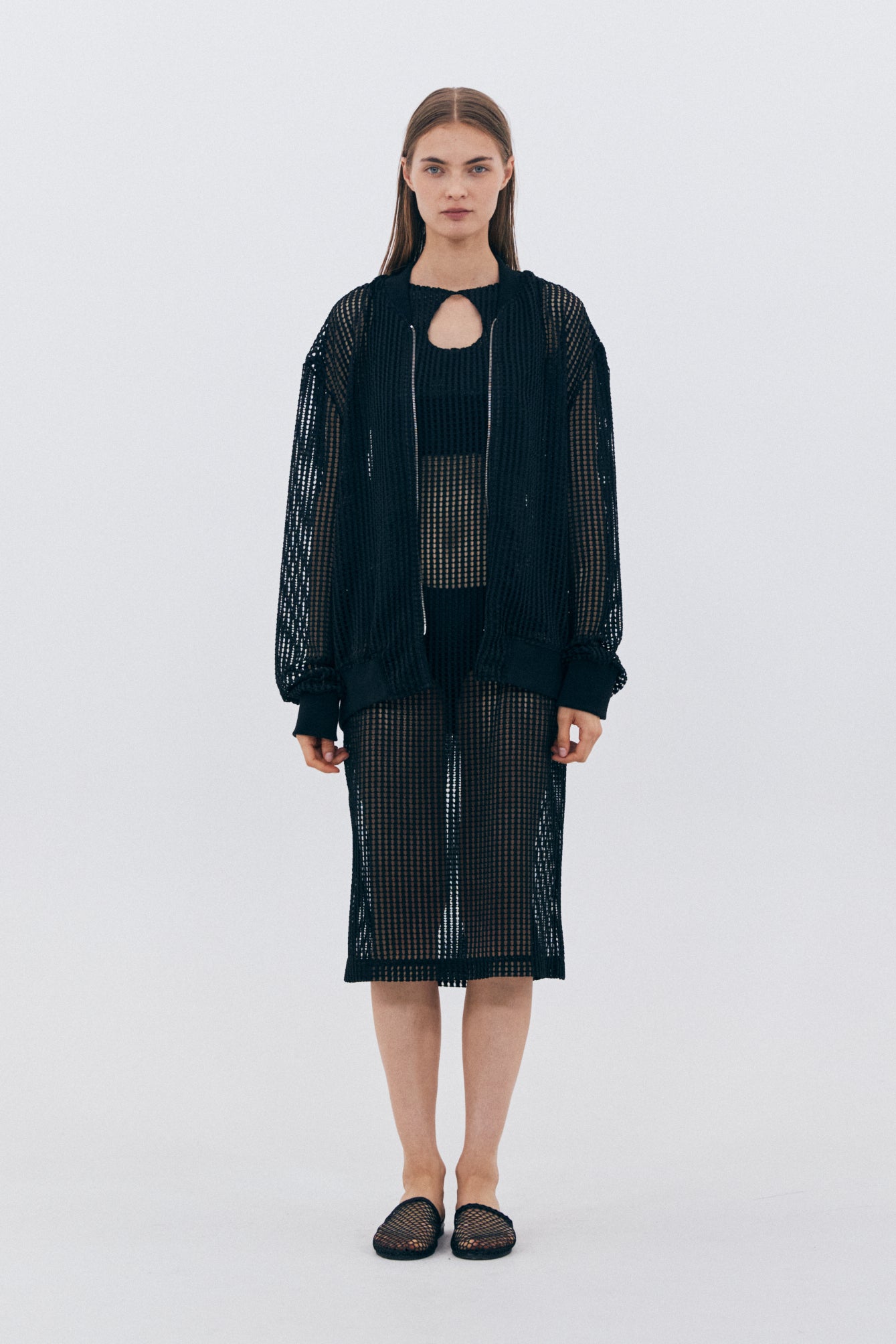 MESH BLOUSON_BLACK