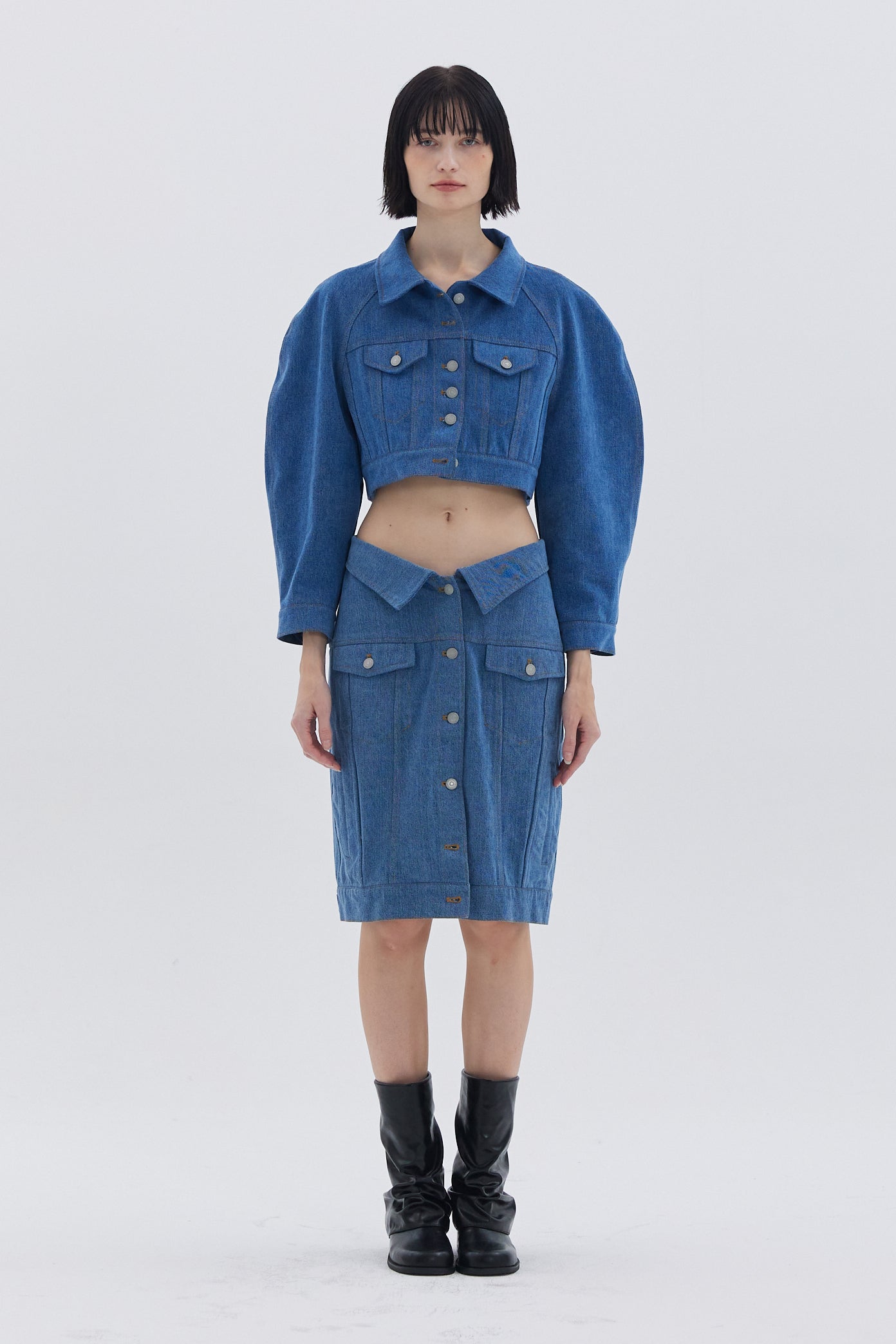 RAGLAN SHORT DENIM JACKET_BLUE