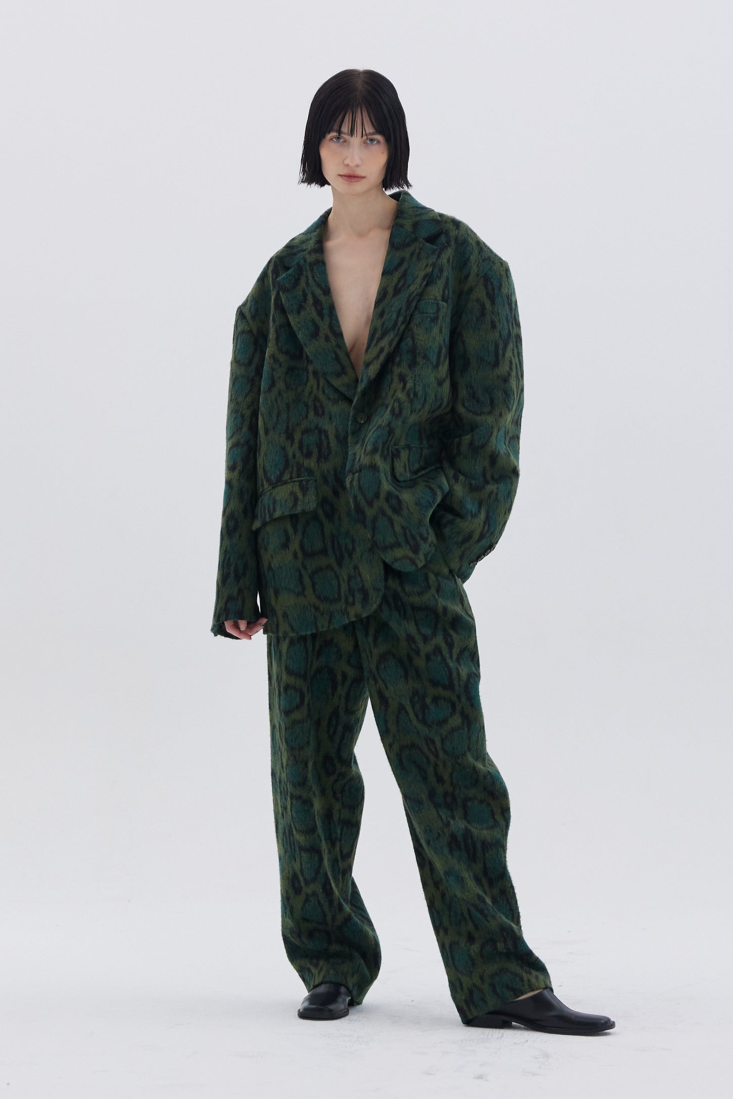 LEOPARD OVER BLAZER_GREEN