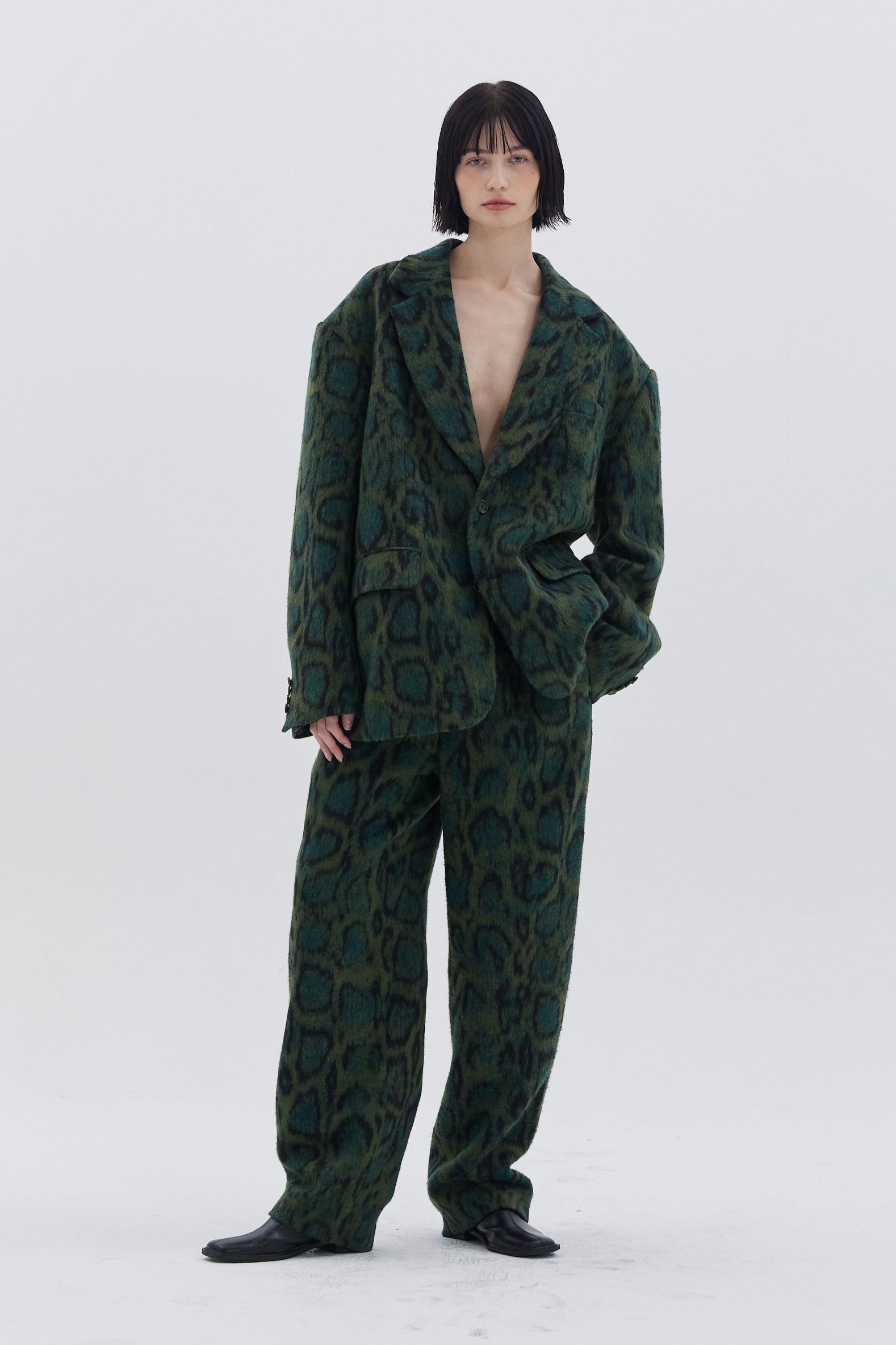 LEOPARD OVER BLAZER_GREEN