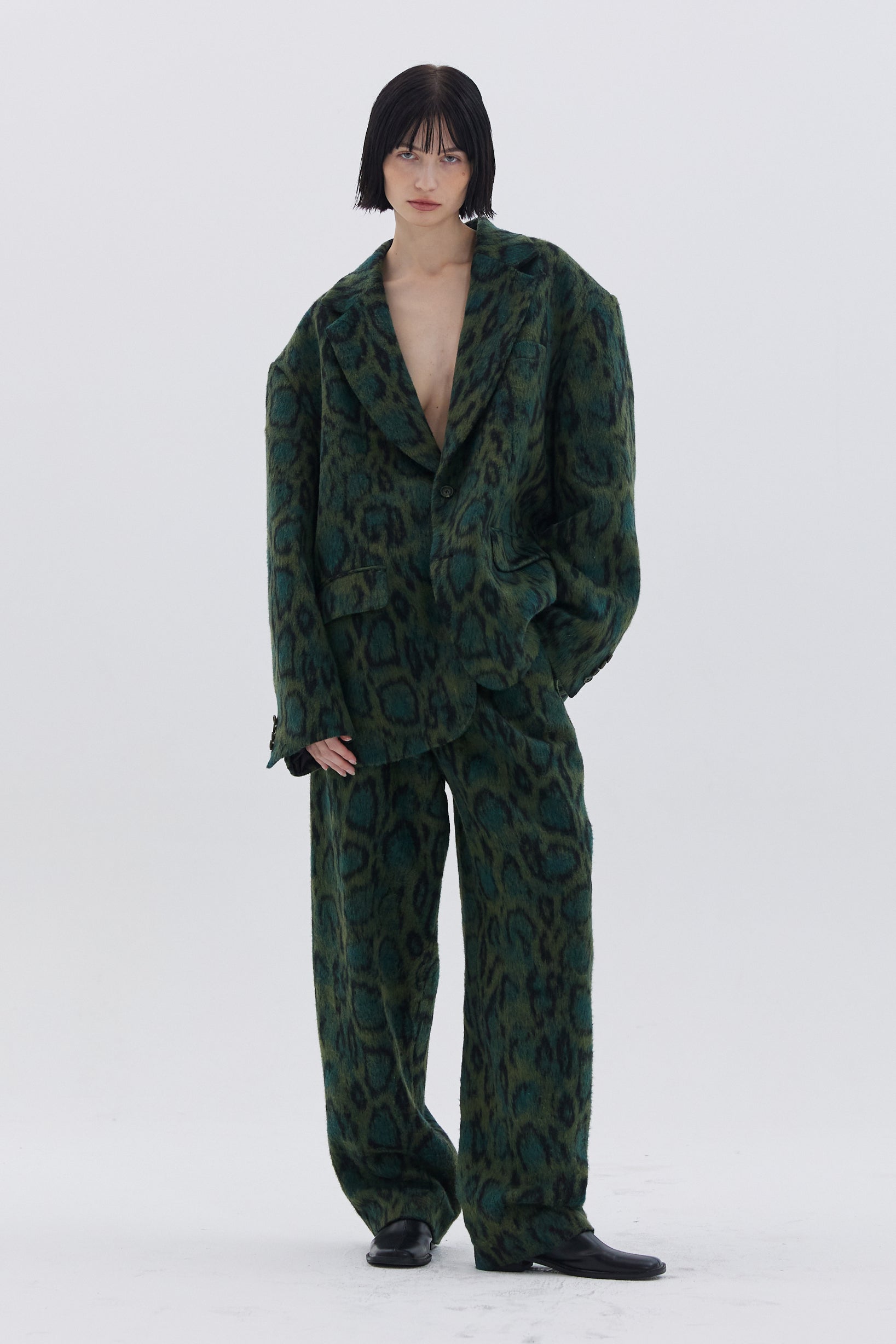 LEOPARD OVER BLAZER_GREEN