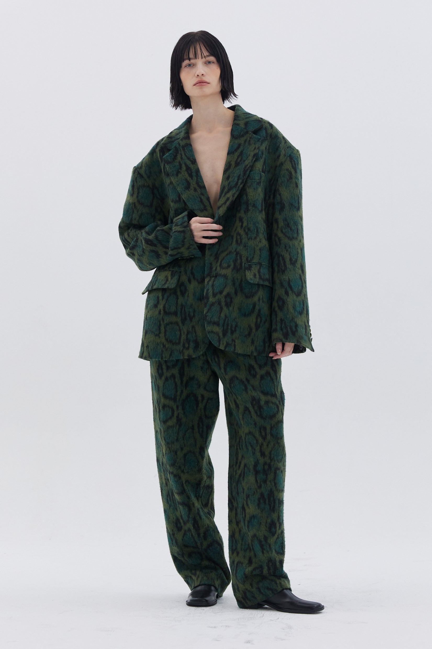 LEOPARD OVER BLAZER_GREEN