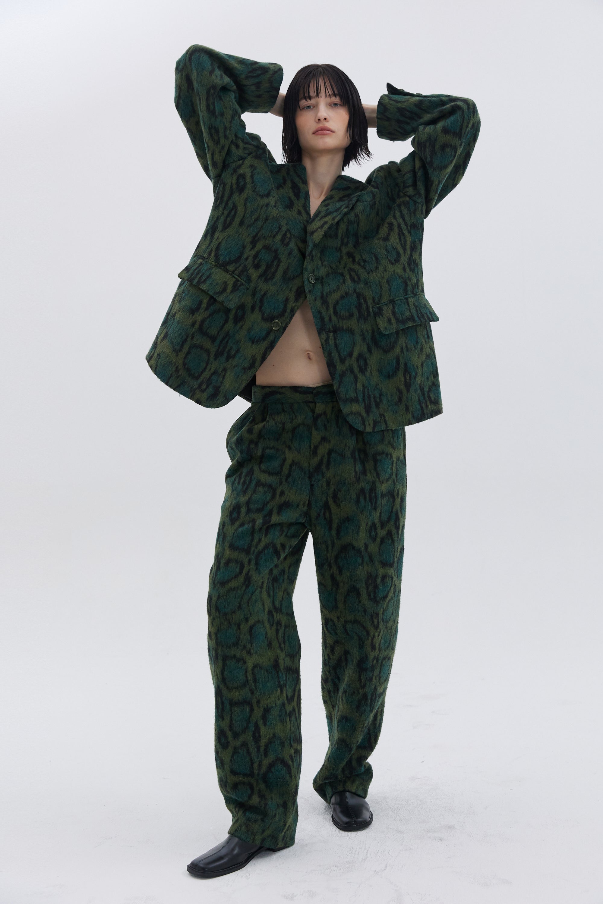 LEOPARD OVER BLAZER_GREEN