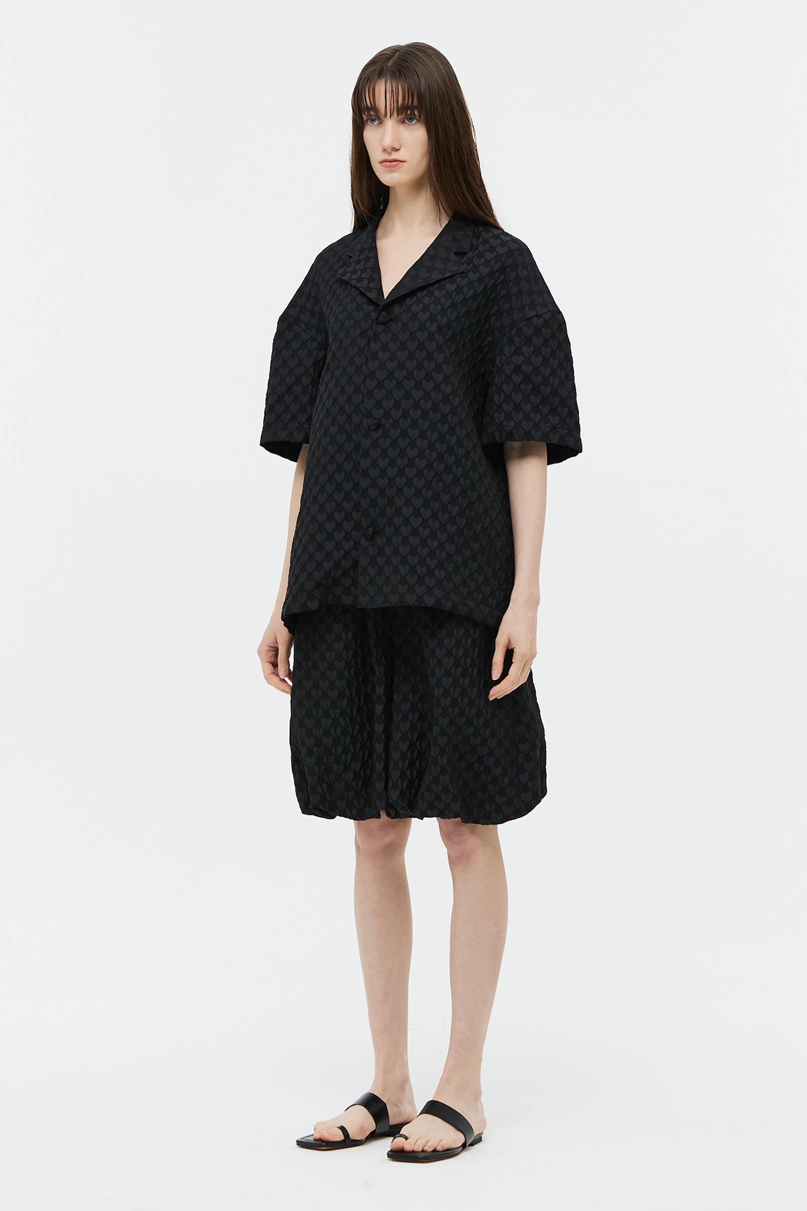 JACQUARD SHIRT JACKET_BLACK