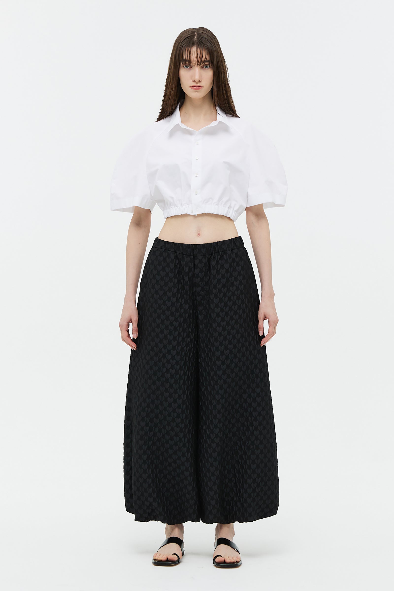 JACQUARD BALLOON PANTS_BLACK