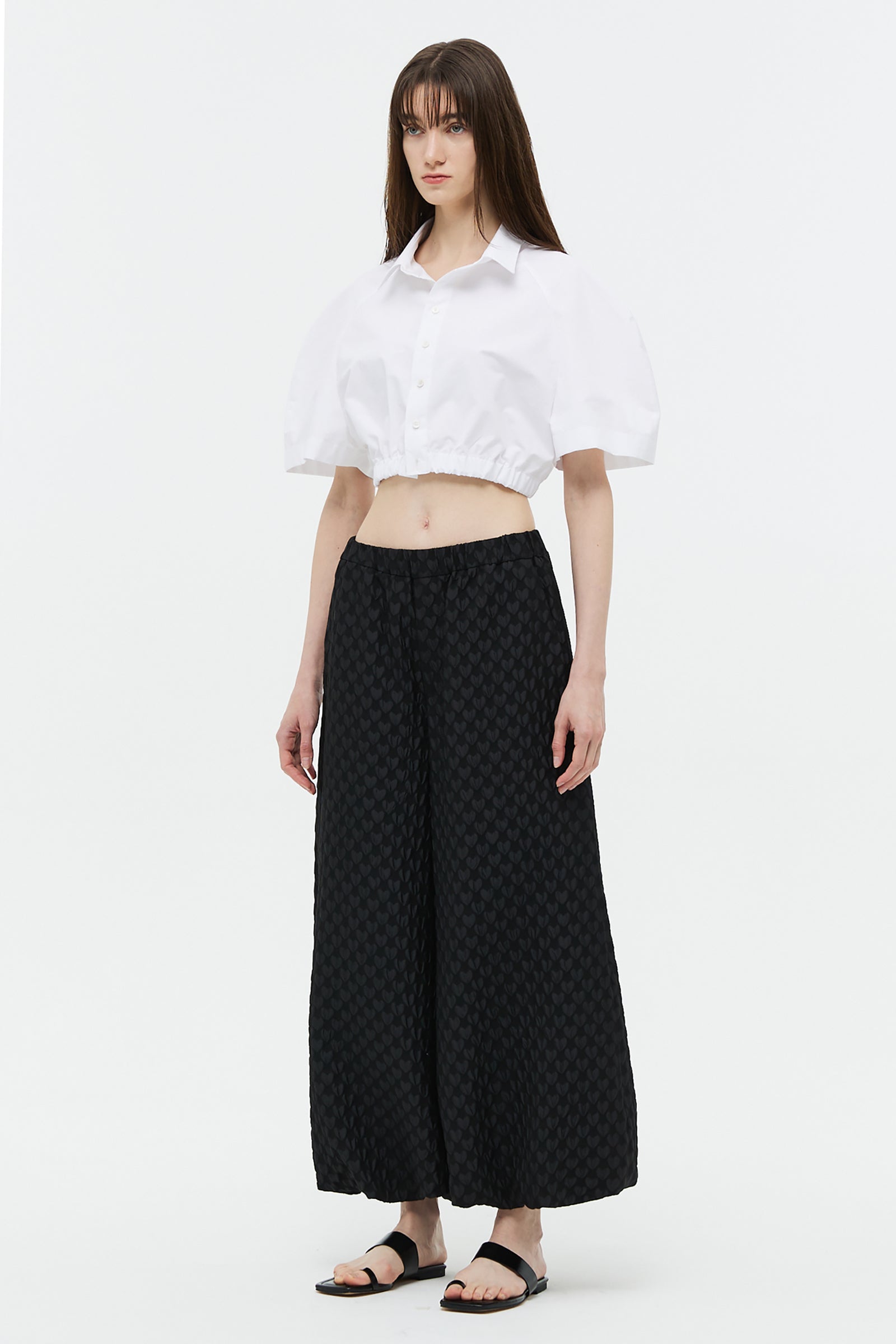 JACQUARD BALLOON PANTS_BLACK