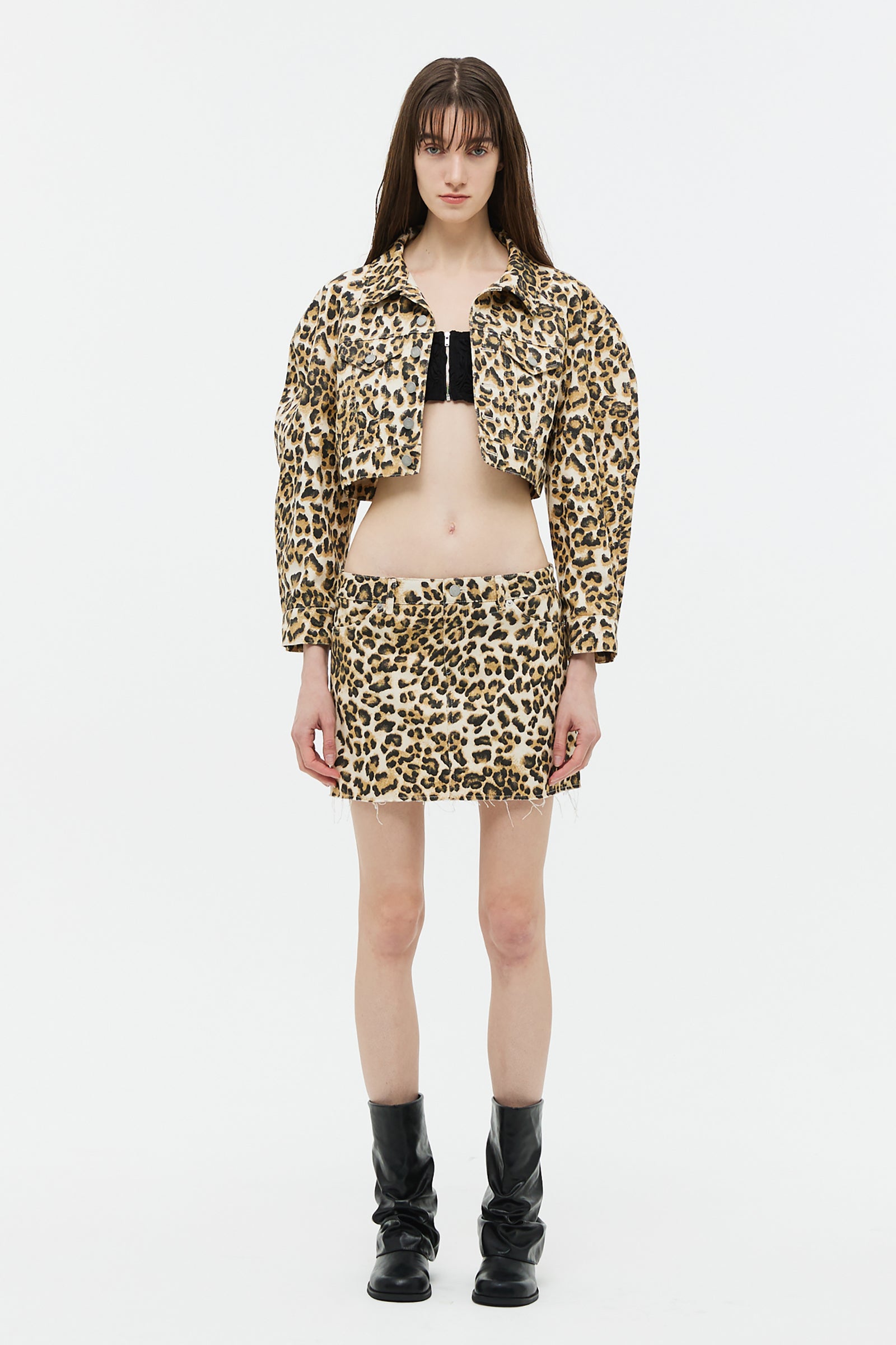 LEOPARD DENIM MINI SKIRT_LEO
