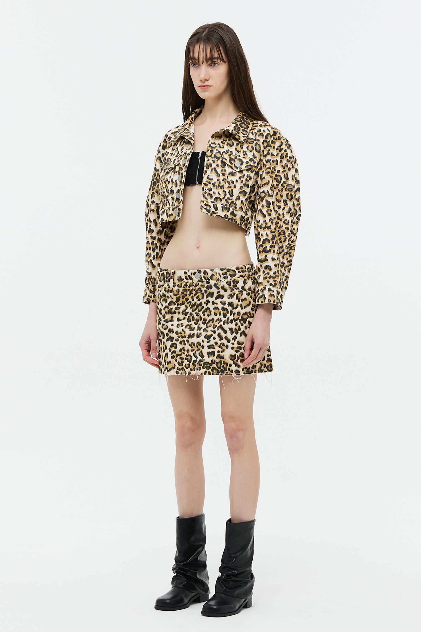 LEOPARD DENIM MINI SKIRT_LEO