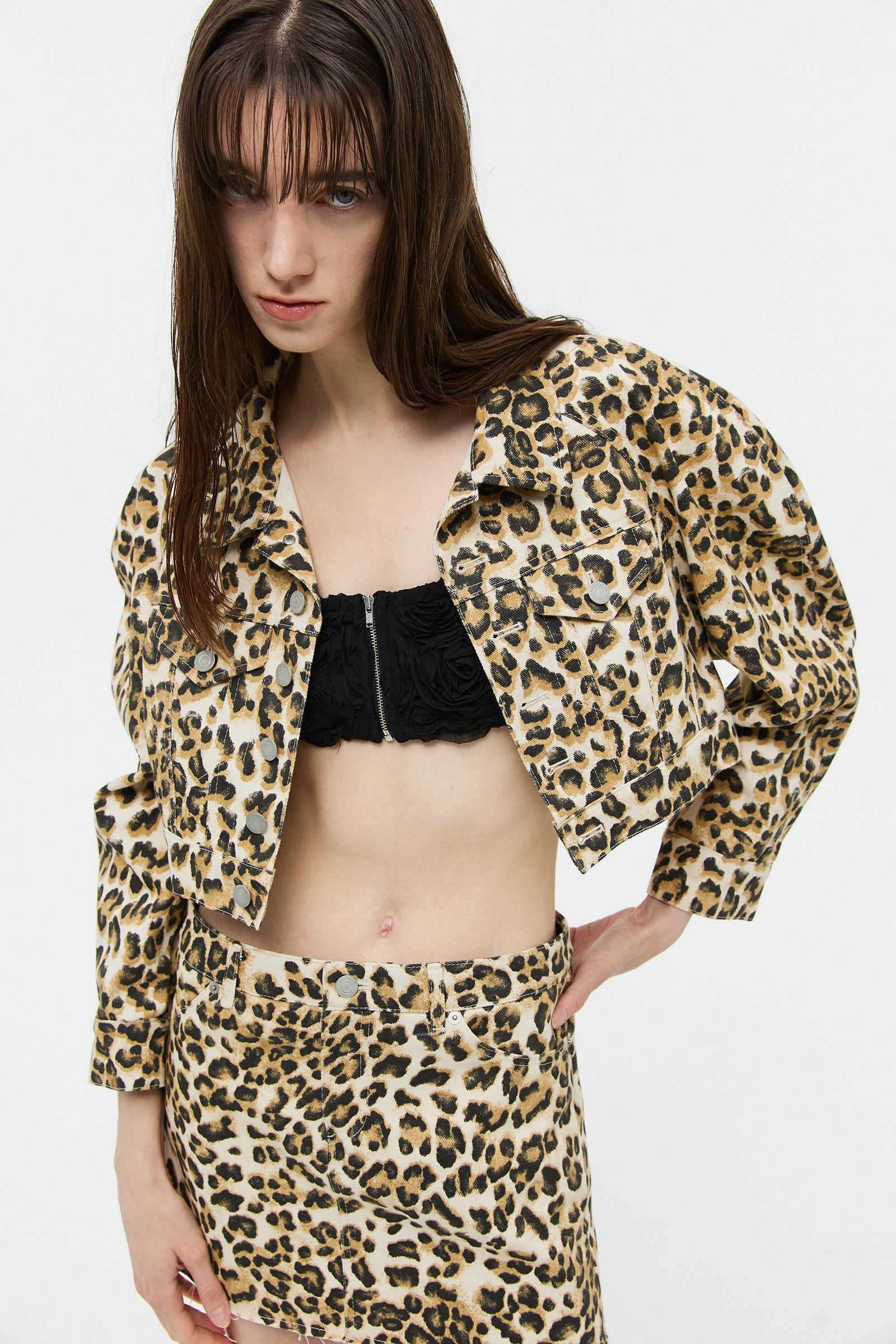 LEOPARD DENIM RAGLAN JACKET_LEO