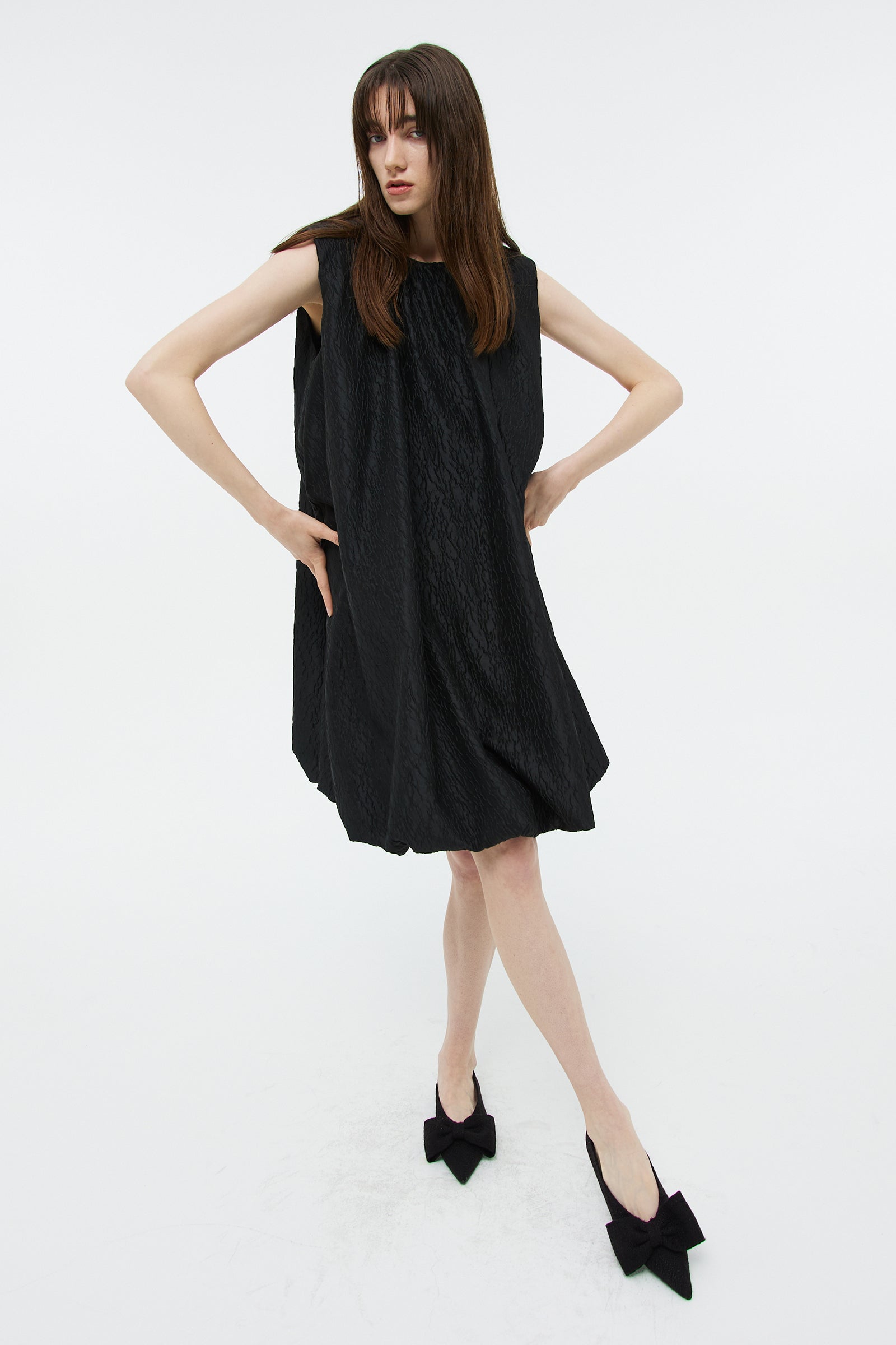 BLACK BALLOON SLEEVELESS DRESS_BLACK