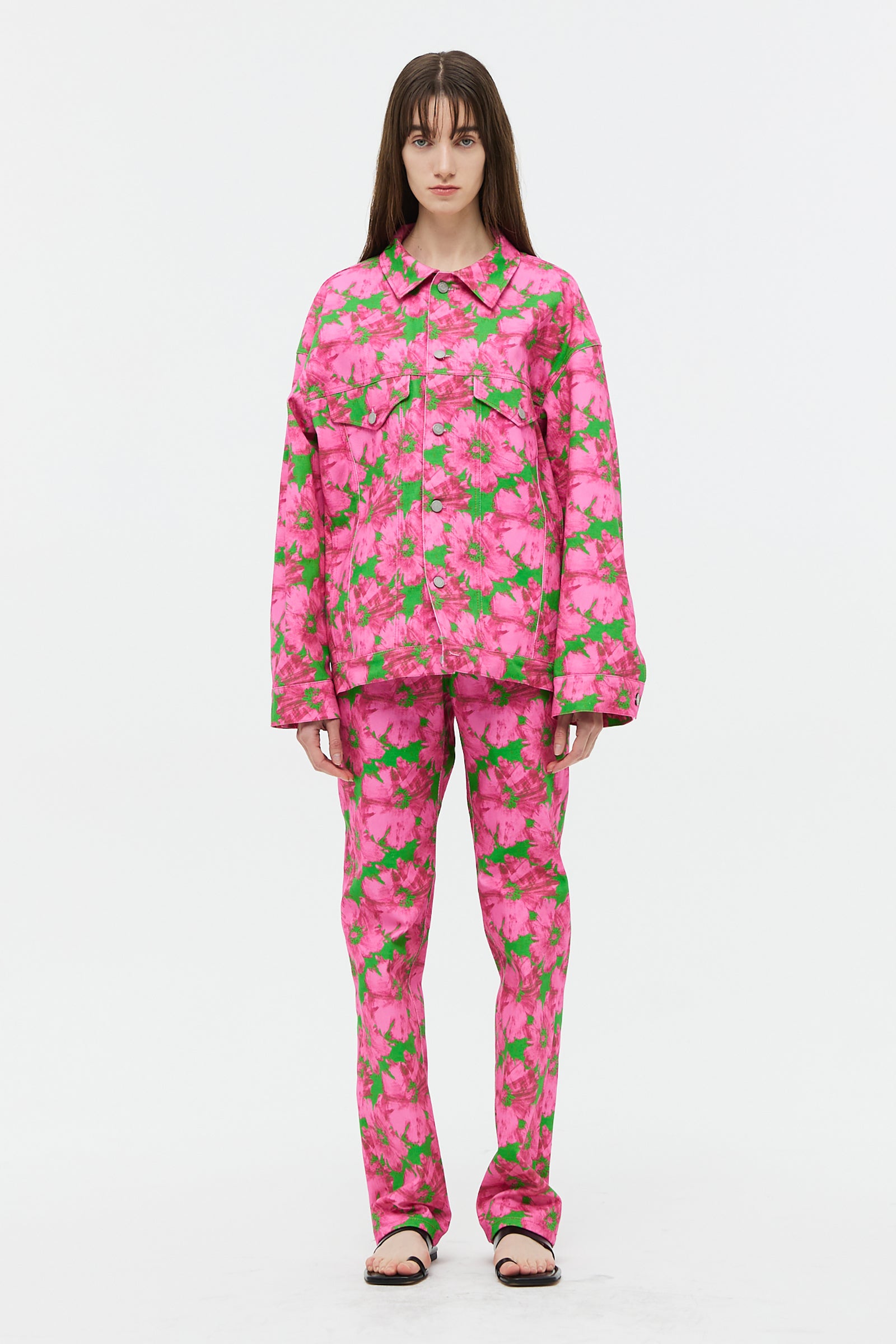 FLOWER DENIM PANTS_PINK