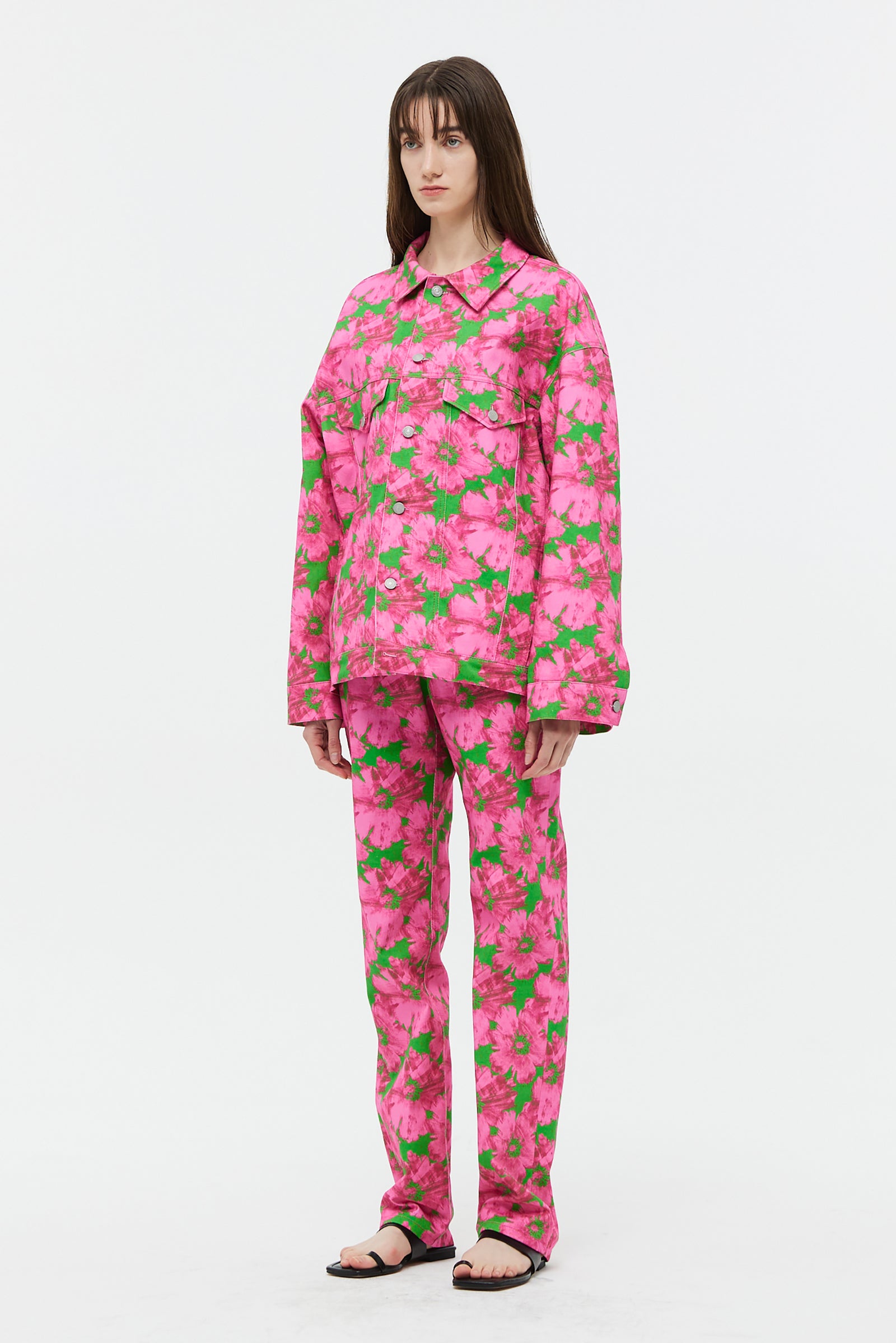 FLOWER DENIM PANTS_PINK