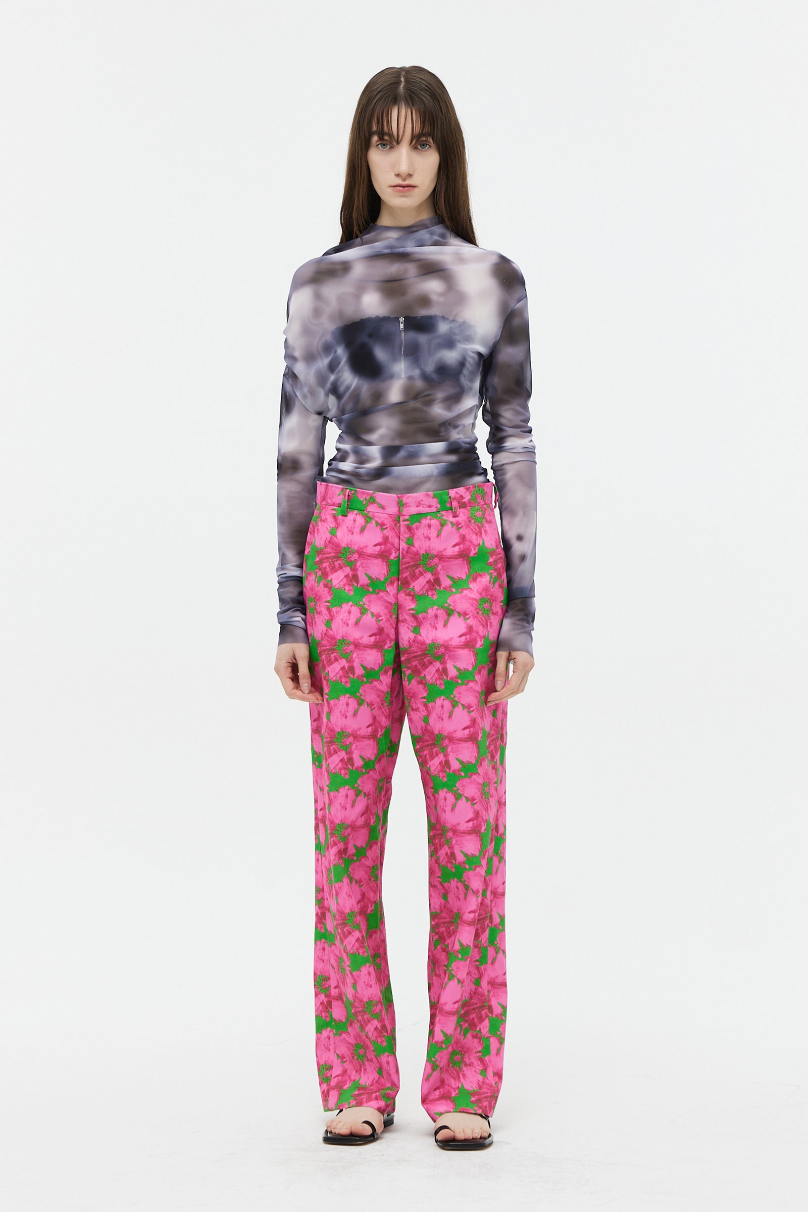 FLOWER COTTON CHINO PANTS_PINK