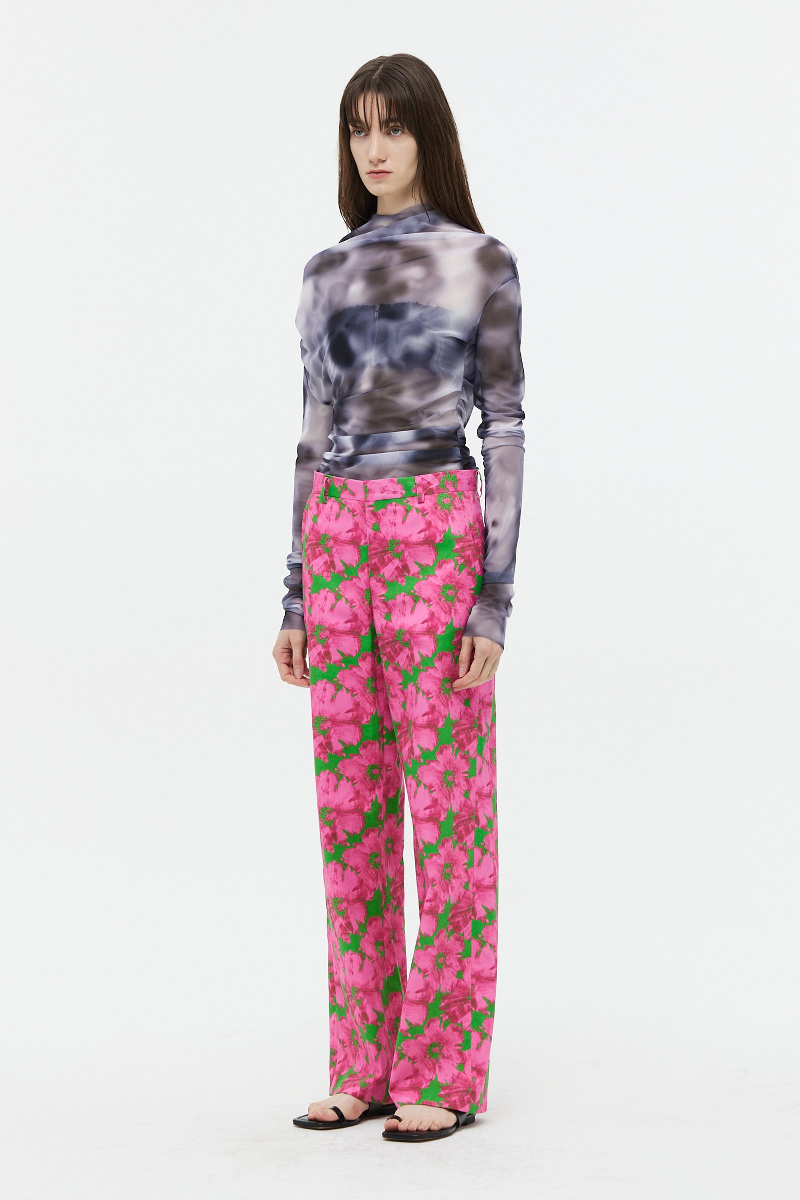 FLOWER COTTON CHINO PANTS_PINK