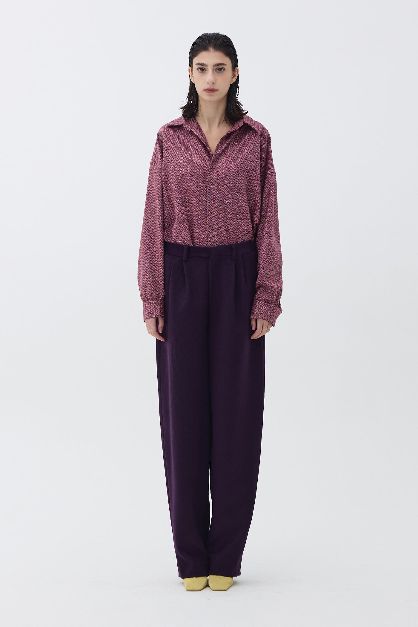 DEEP VIOLET TAILORED WOOL TROUSERS_PURPLE