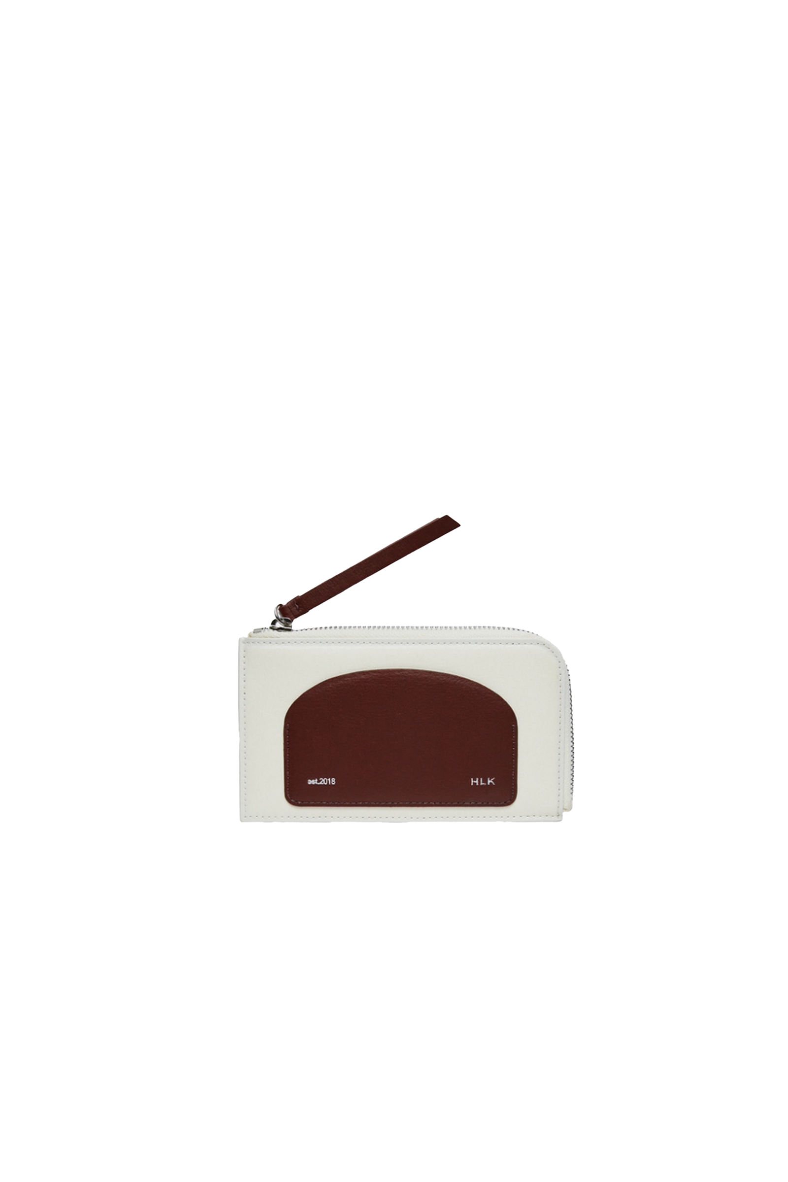 BANDAL ZIPPER CARD WALLET_CREAM BURGUNDY