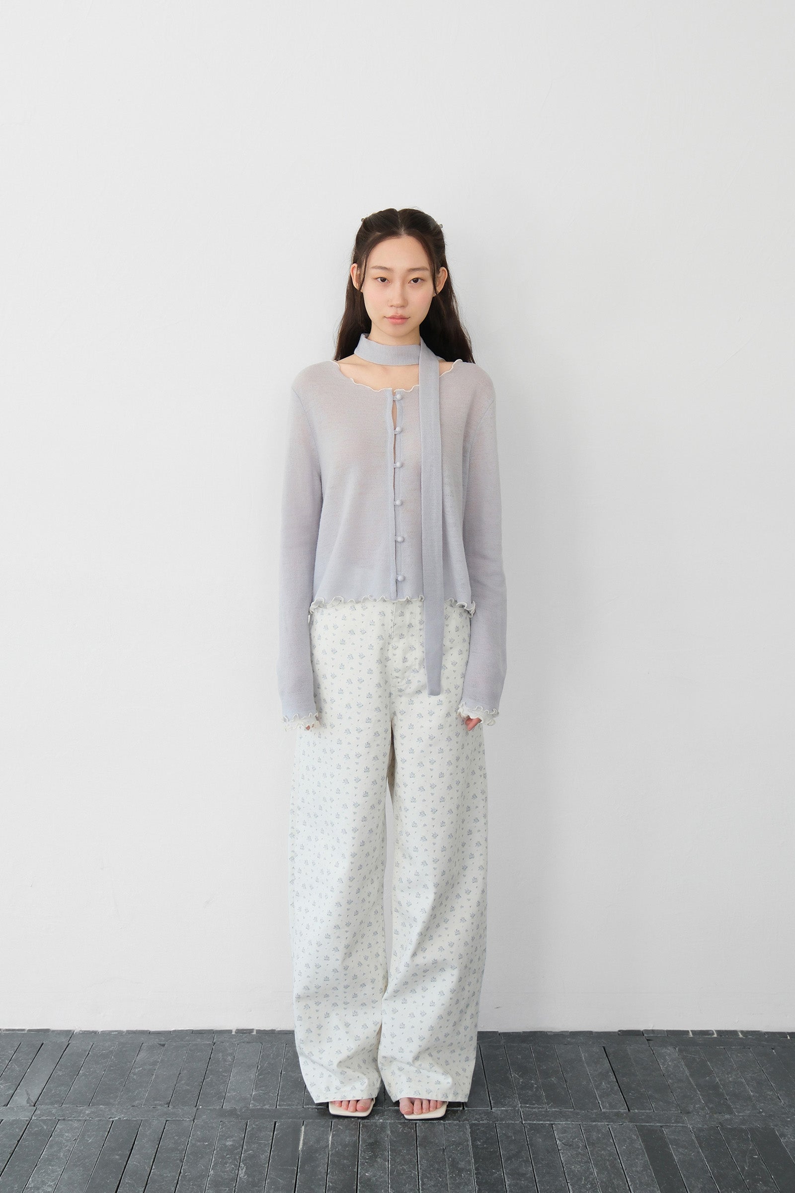 MOUI MUSK CARDIGAN_GREY BLUE