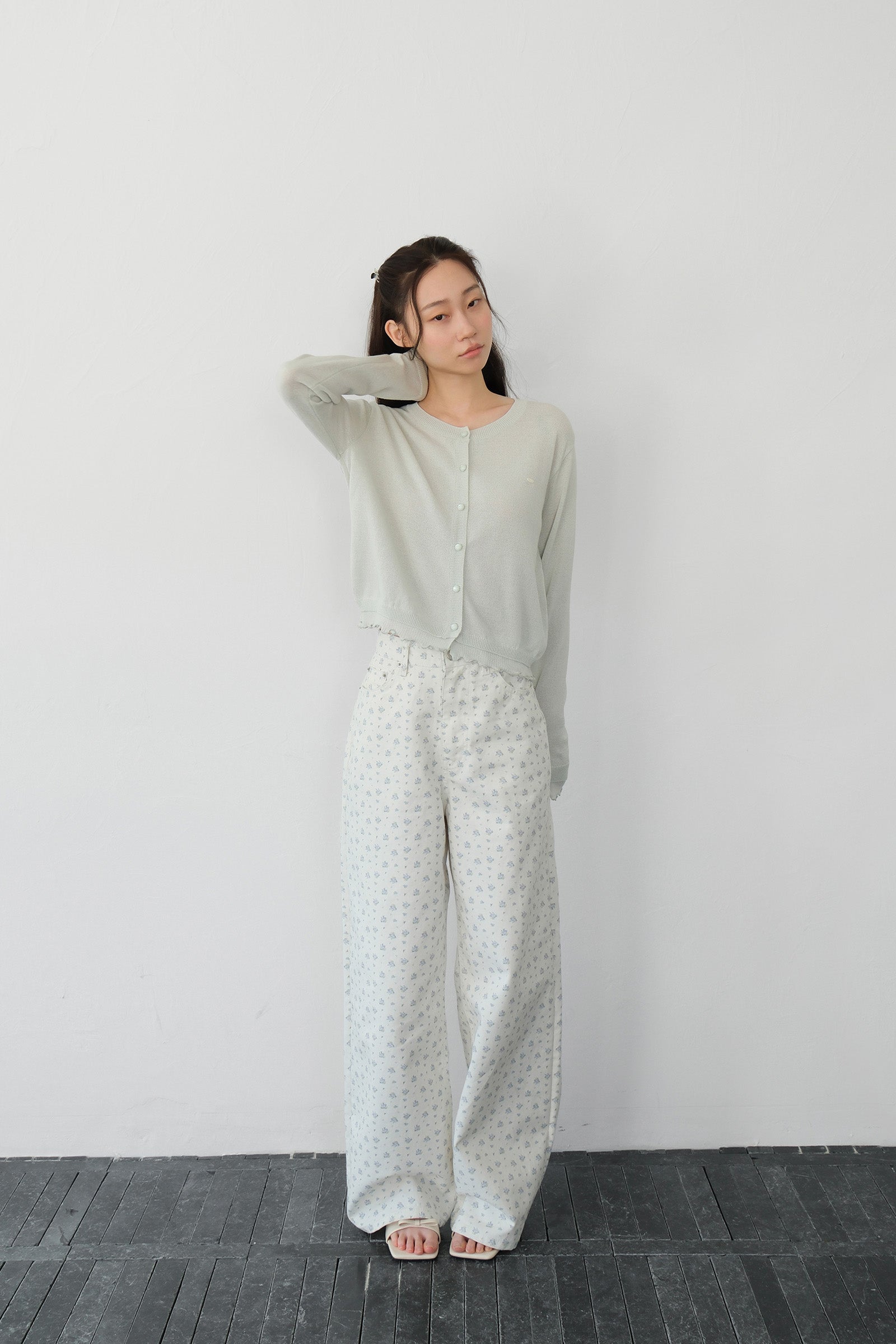 MOUI FLOWER COTTON PANTS_IVORY