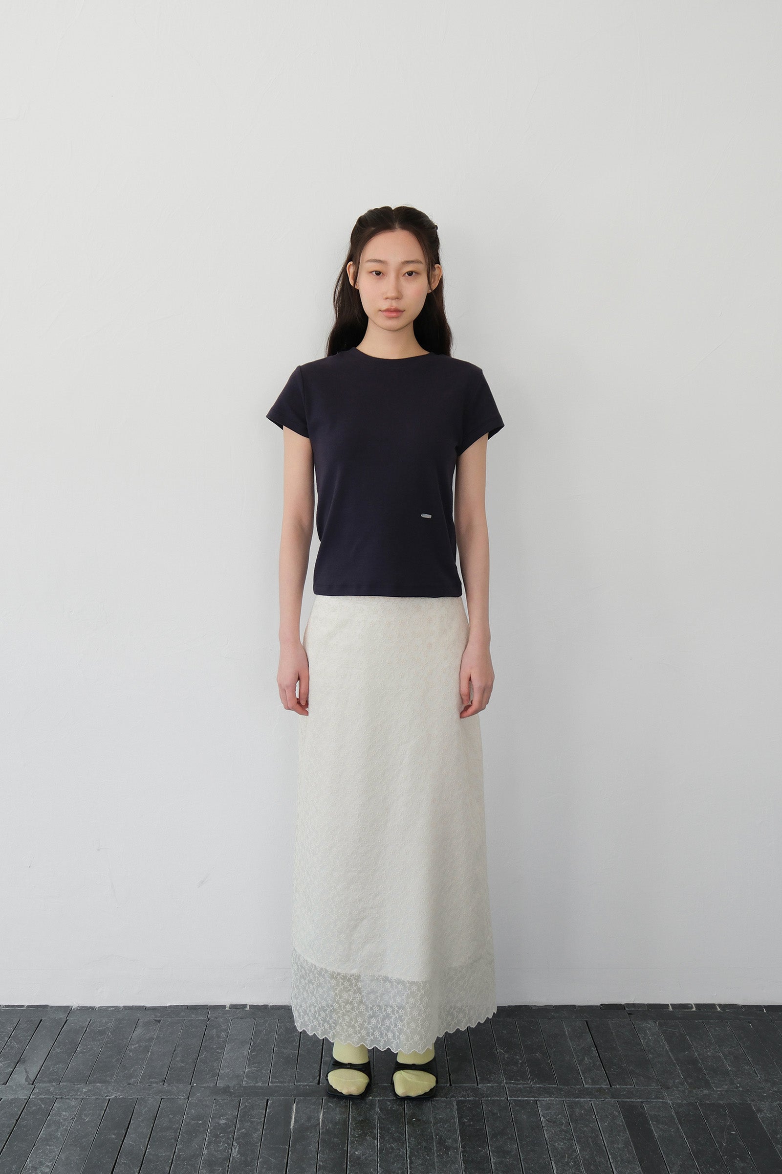 MOUI SCALLOP LACE SKIRT_CREAM
