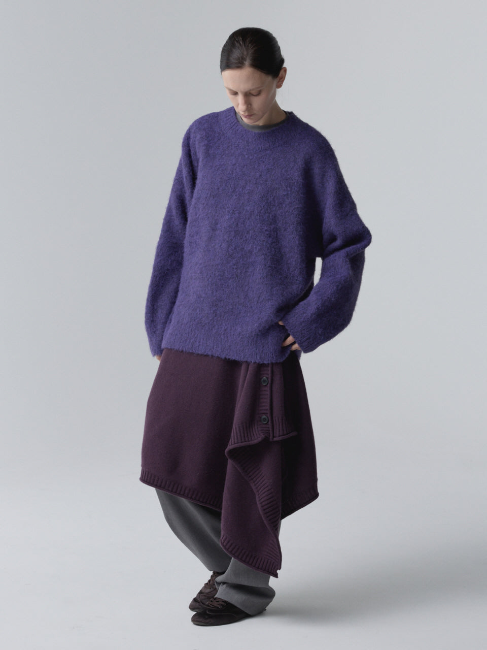 MODULAR WRAP SKIRT_DARK PURPLE