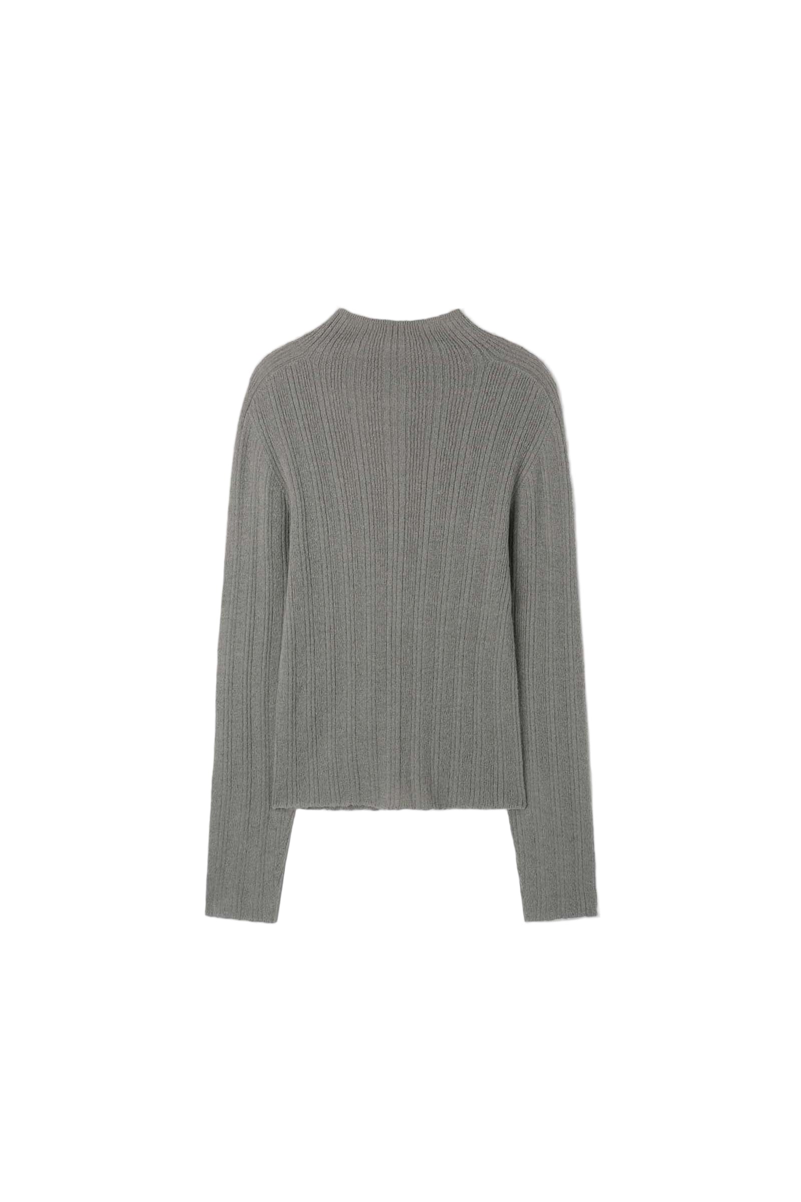 PLEATED BUTTON CARDIGAN_GRAY