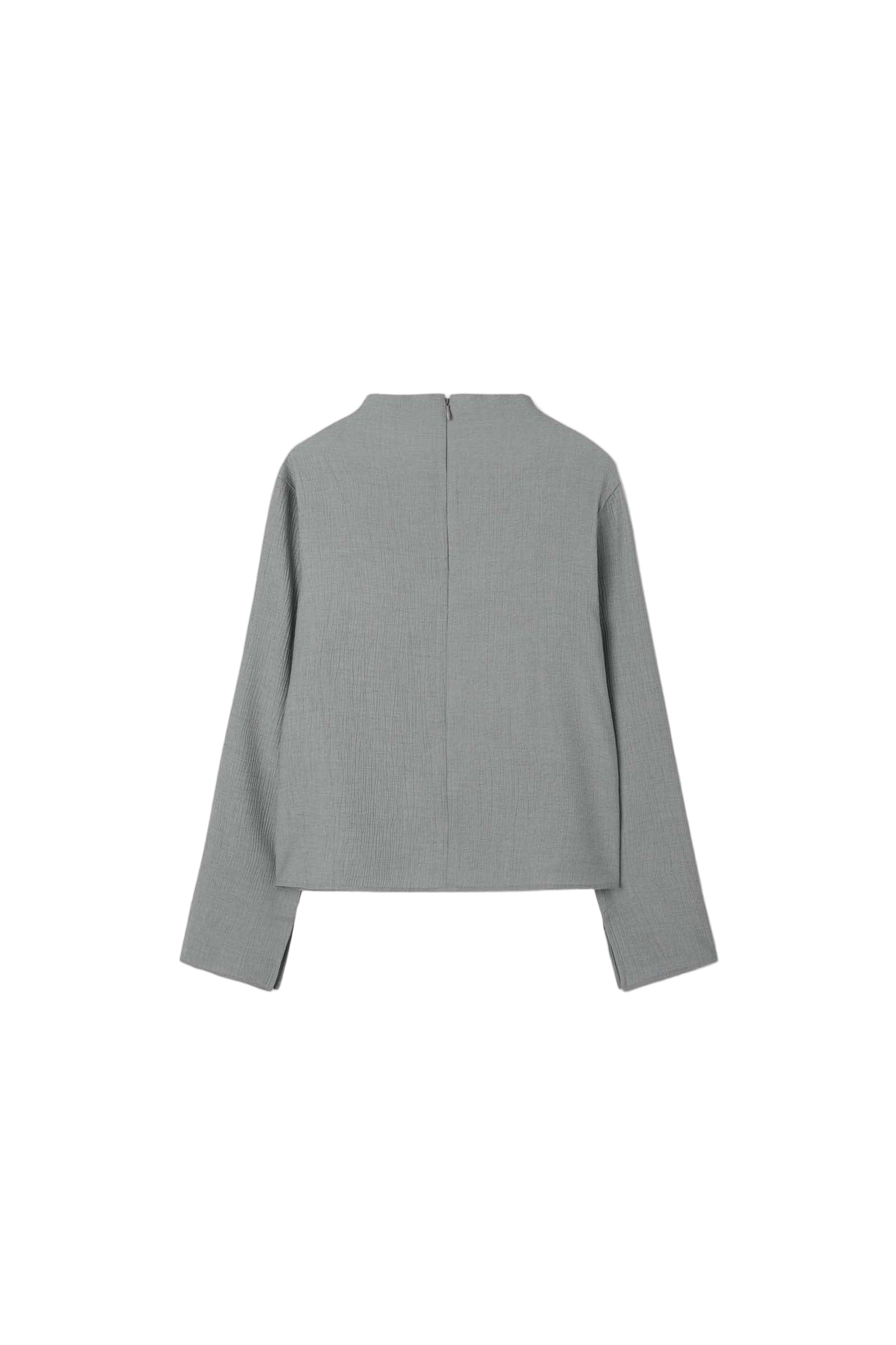 PLEATED LONG SHIRT_GRAY