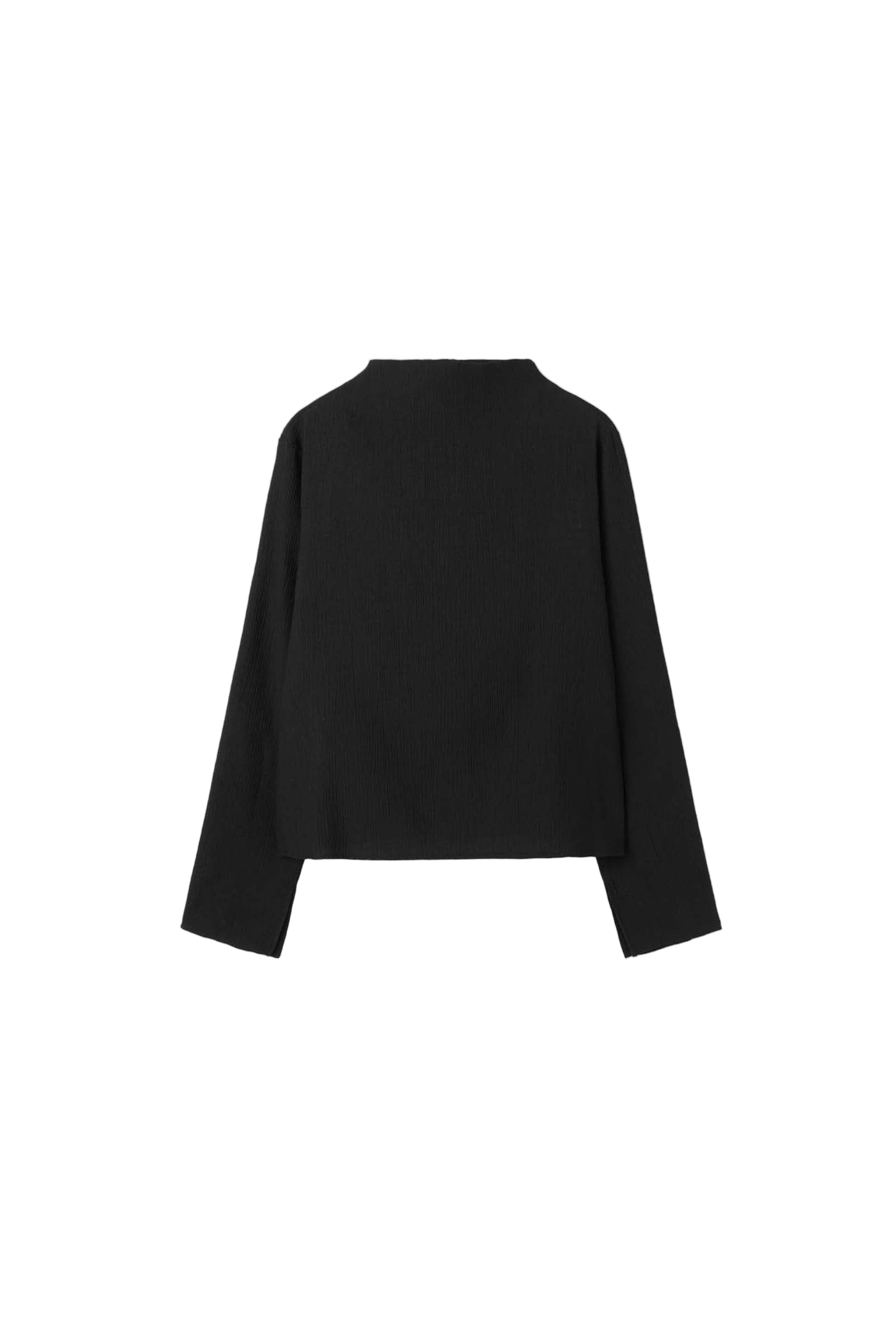 PLEATED LONG SHIRT_BLACK