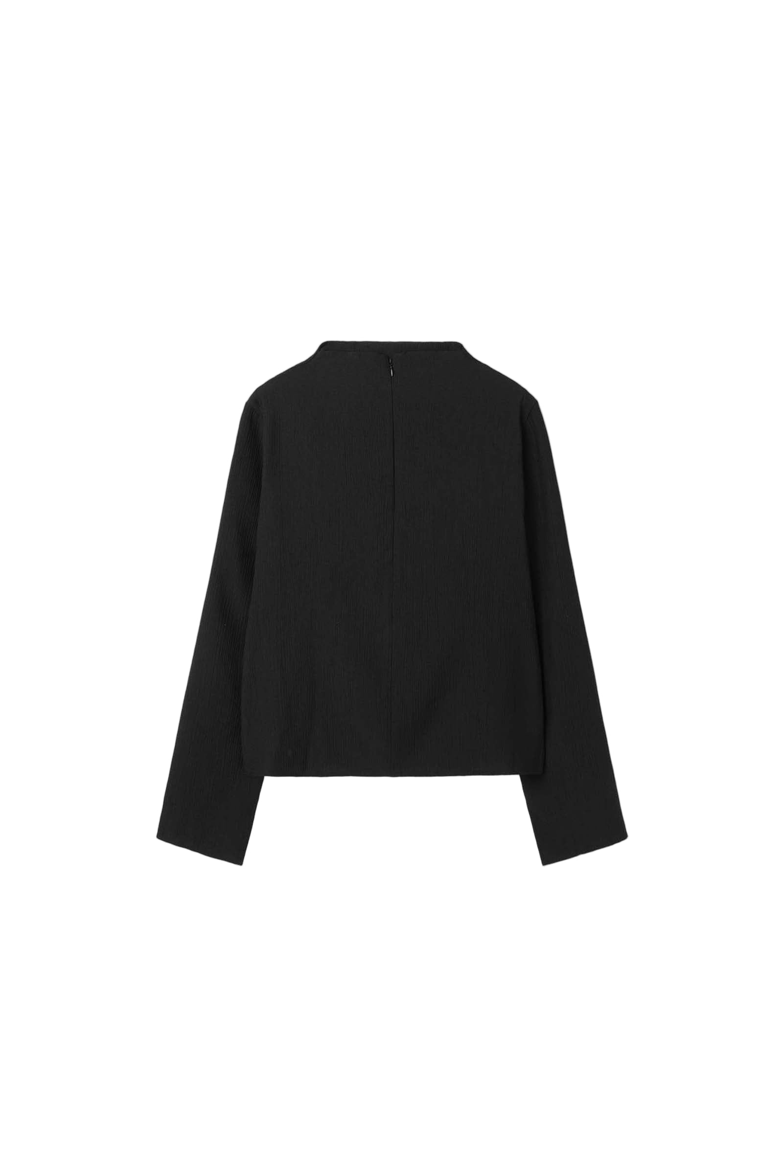 PLEATED LONG SHIRT_BLACK