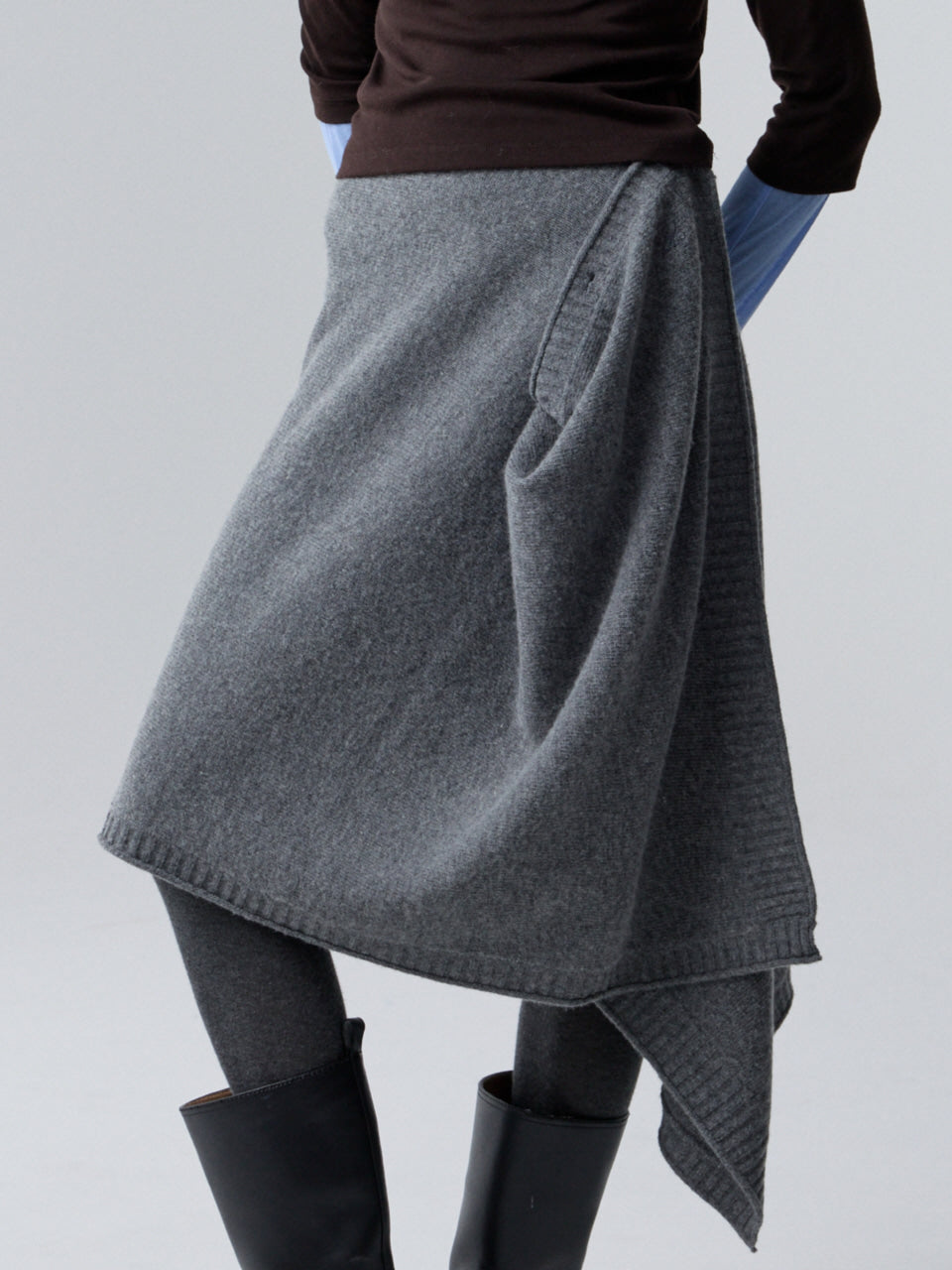 MODULAR WRAP SKIRT_GREY