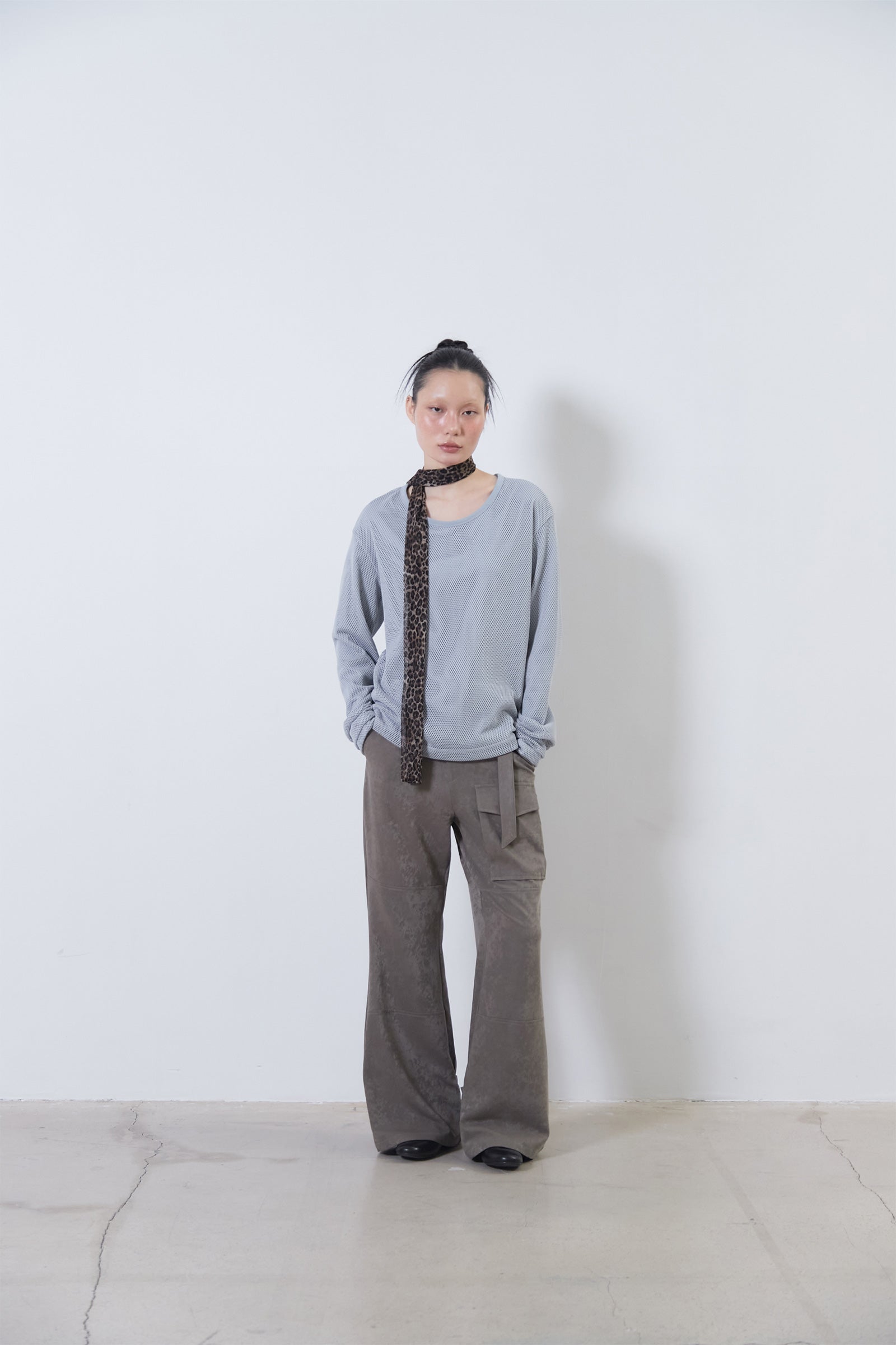 MESH LAYERED LONG SLEEVE_DUSTY BLUE