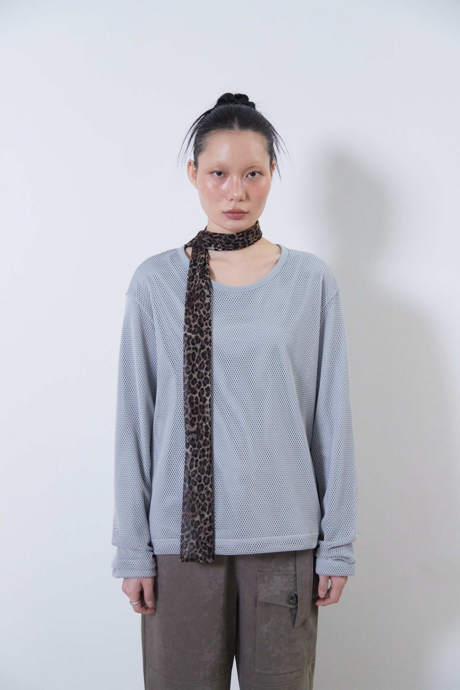 MESH LAYERED LONG SLEEVE_DUSTY BLUE