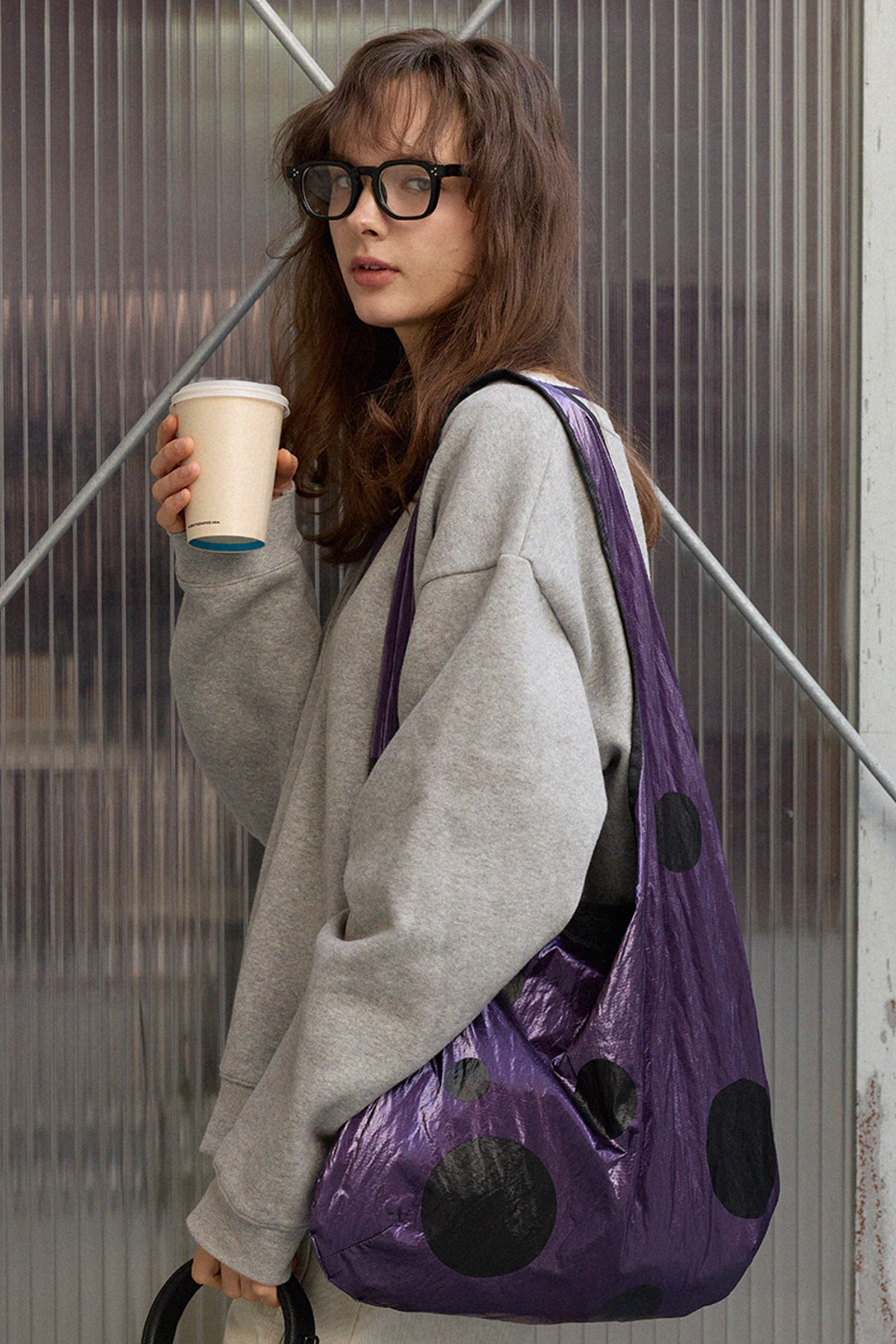 DOT BUBBLE BAG_GLOSSY PURPLE