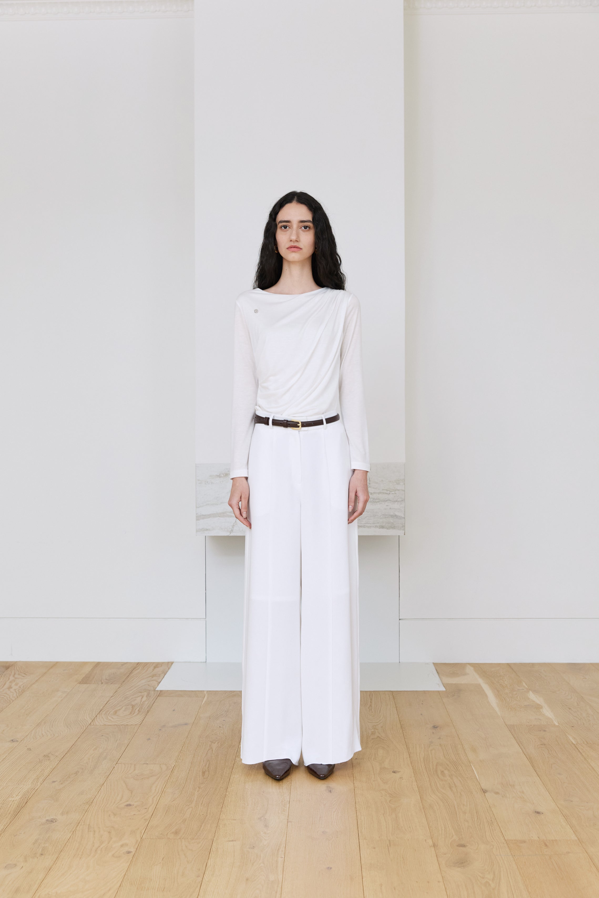 SILKY WIDE PANTS_BLANC