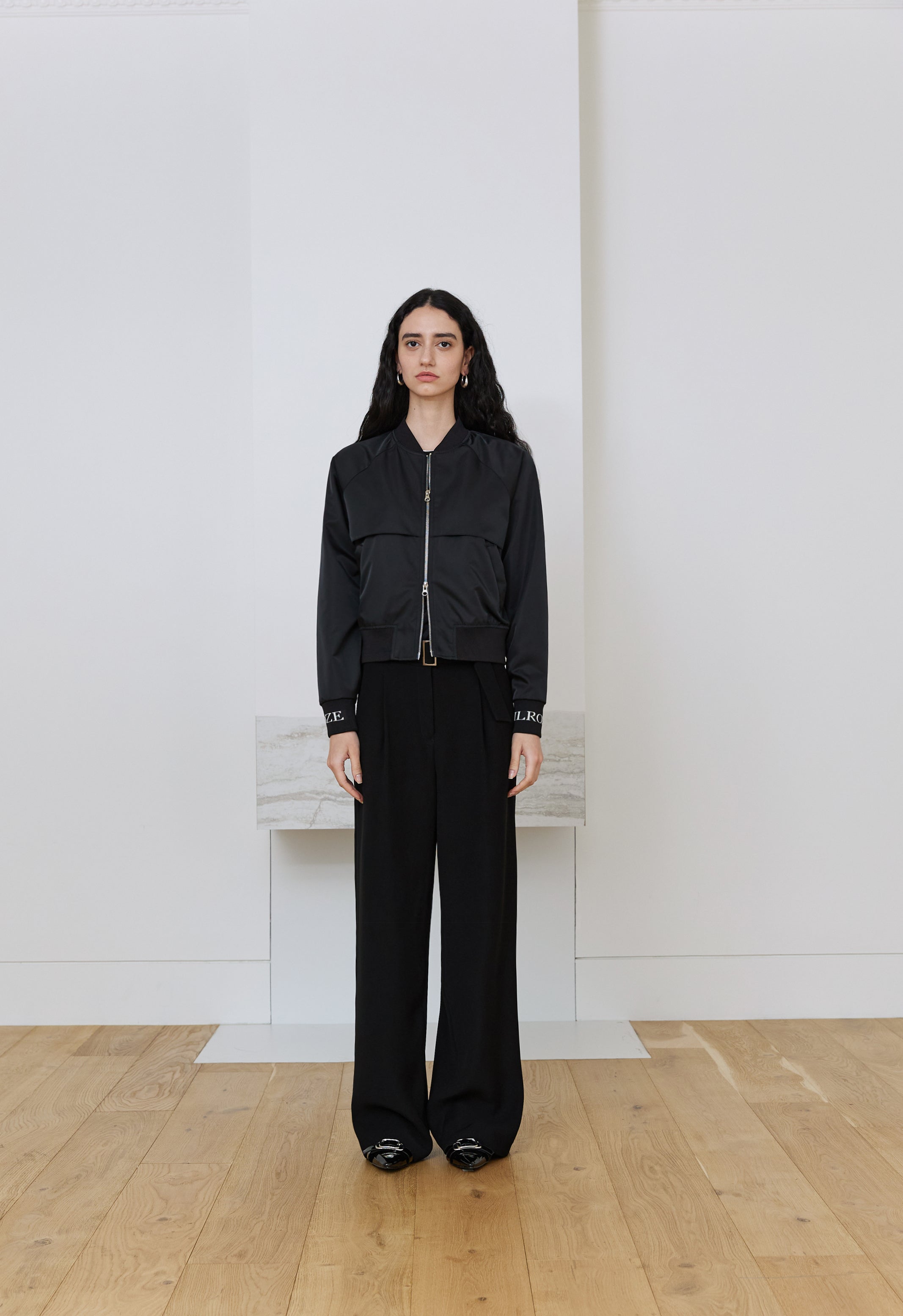 JACQUARD BOMBER JACKET_BLACK